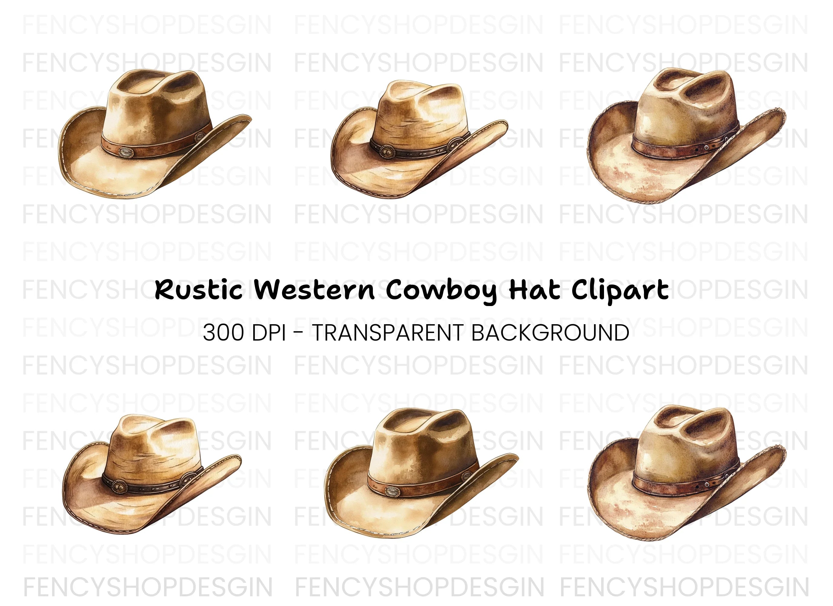 Cowboy Hats Clipart Bundle