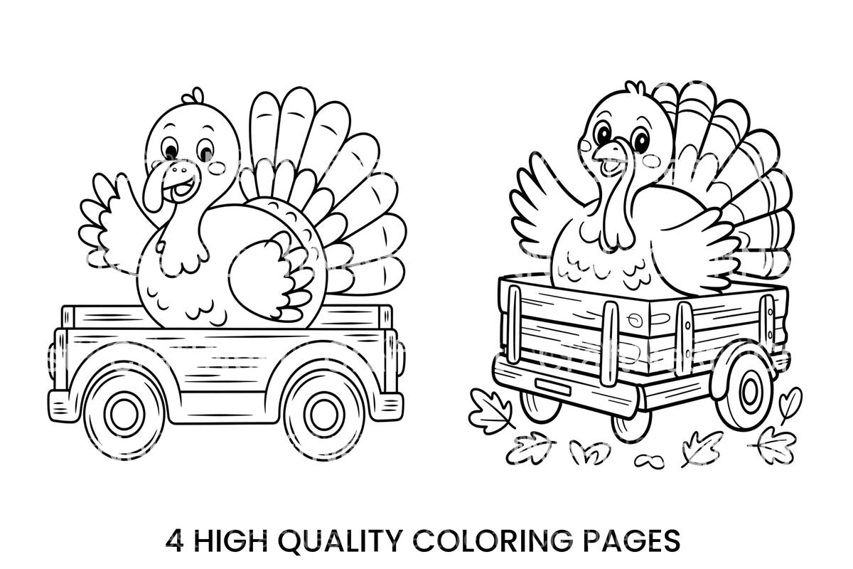 Thanksgiving Turkey Truck Coloring Books