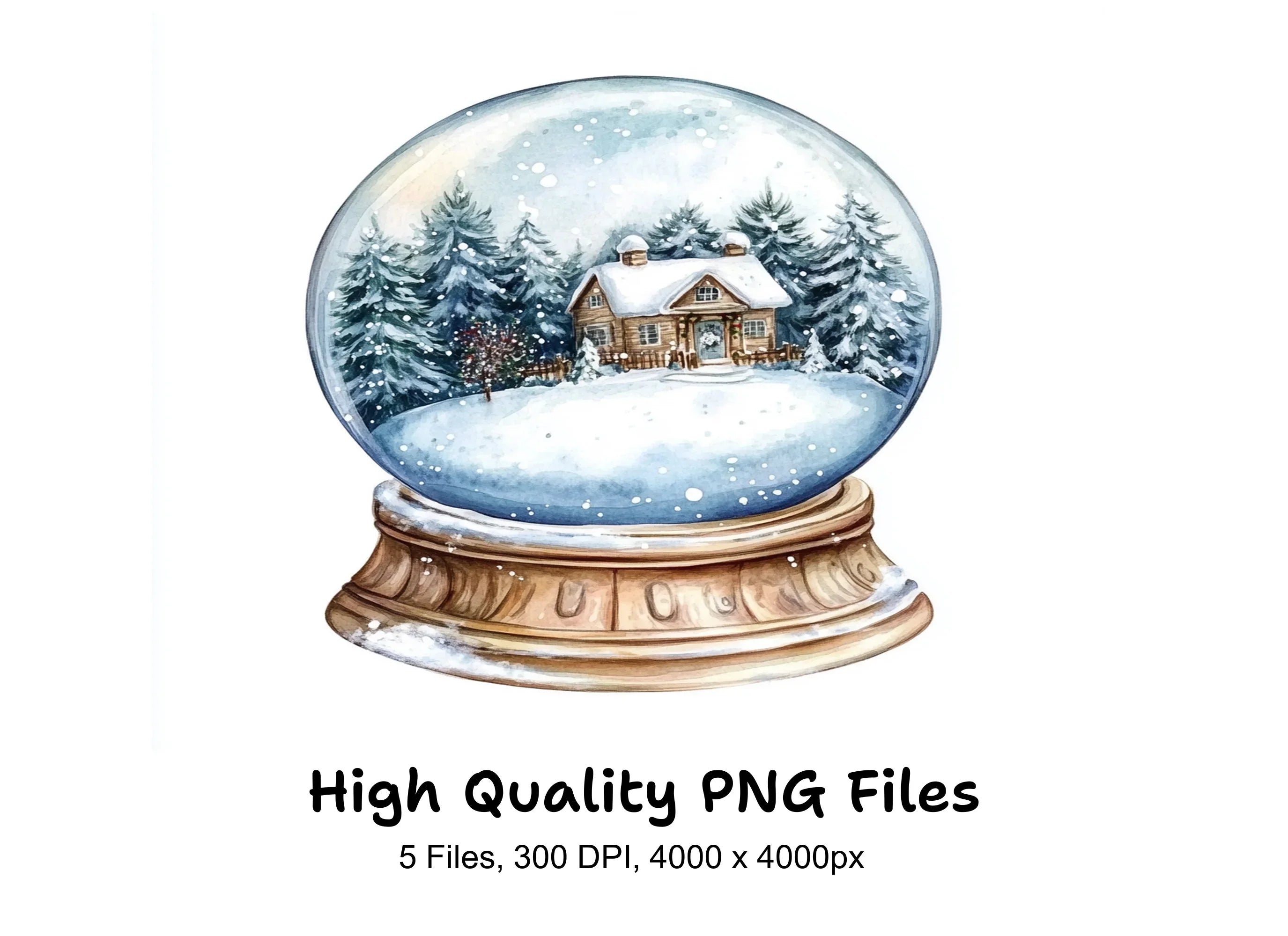 Winter Snow Globe Clipart Bundle