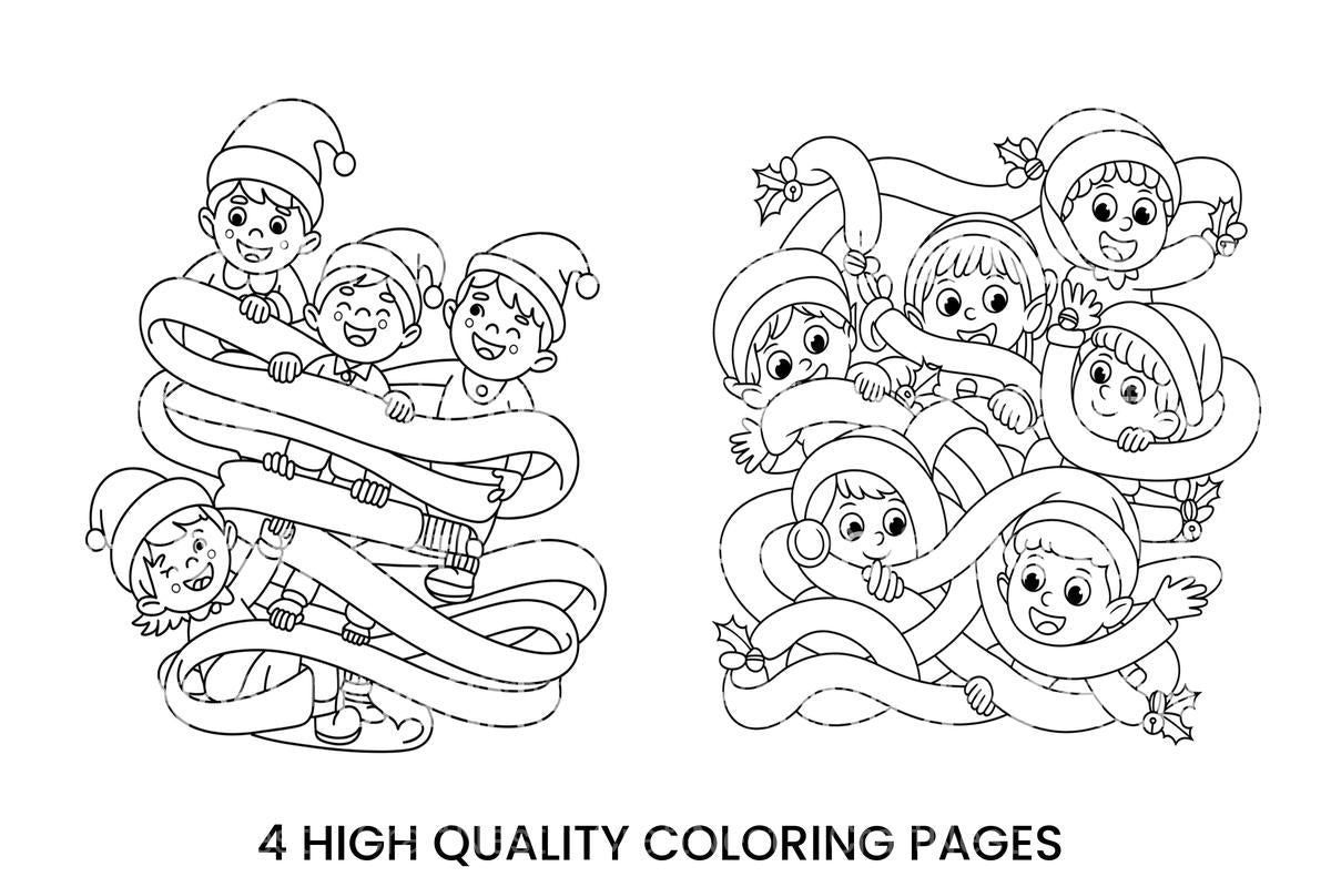 Christmas Elf Maze Adventure Coloring Books