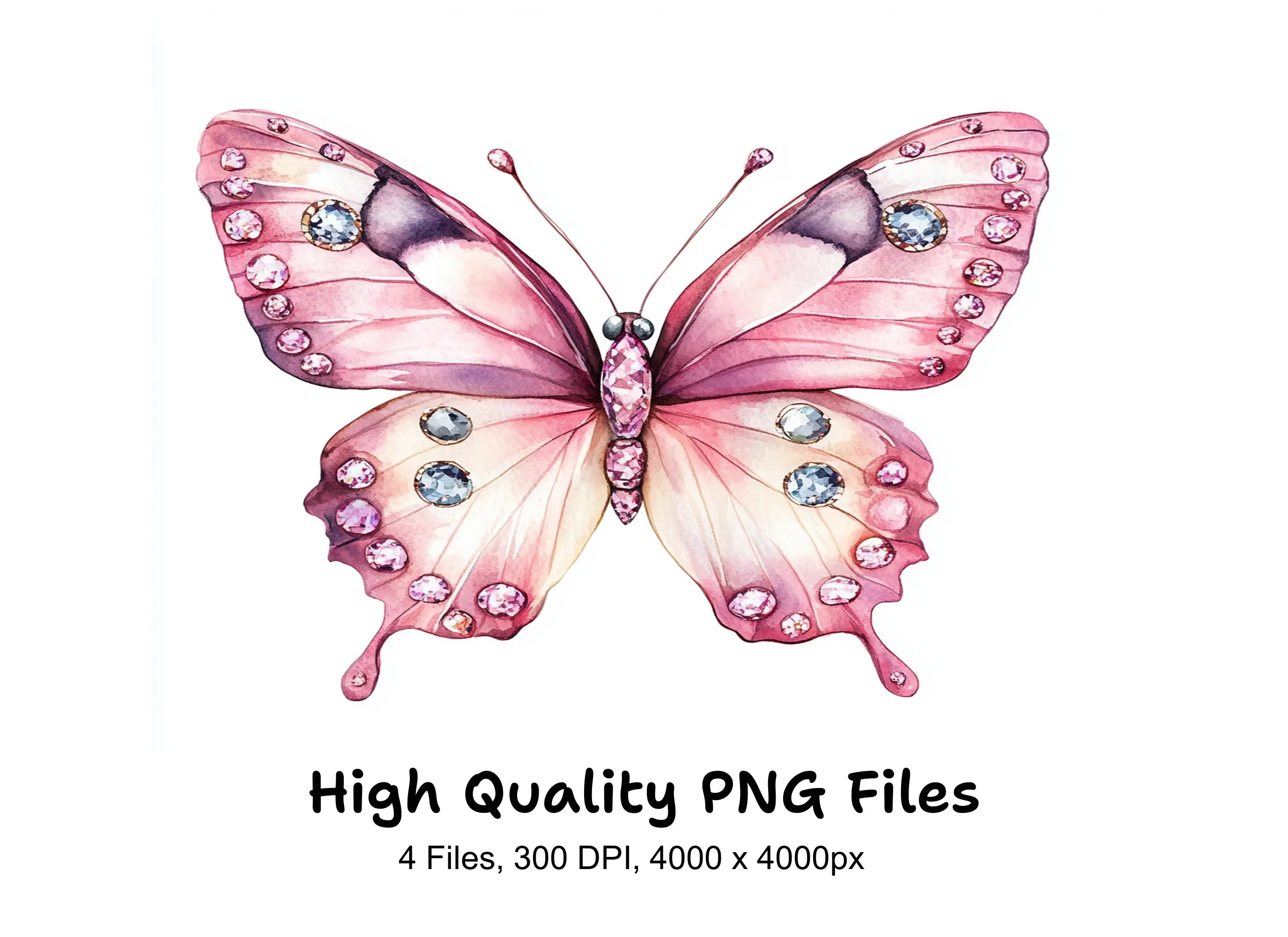 Jeweled Butterfly Clipart Bundle
