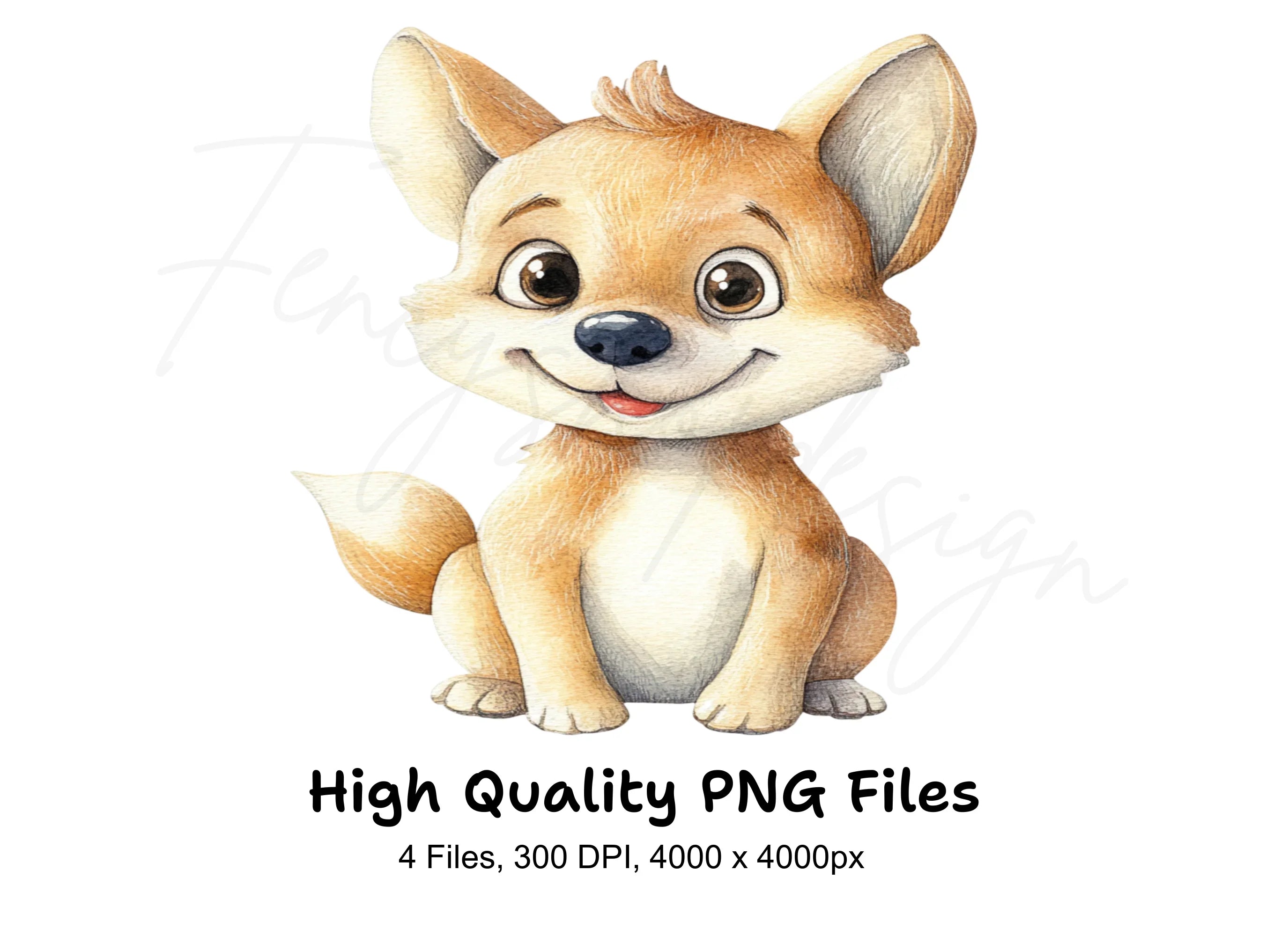 Cute Baby Fox Clipart Bundle