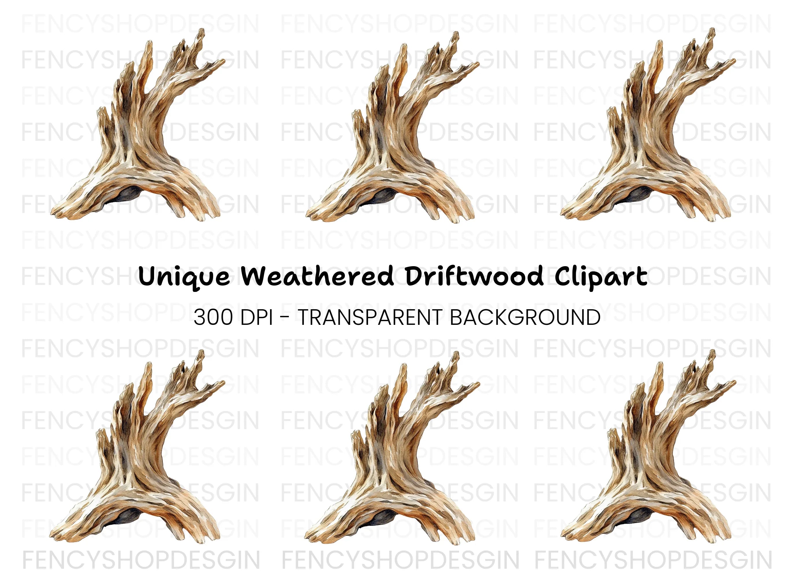 Rustic Driftwood Branch Clipart Bundle