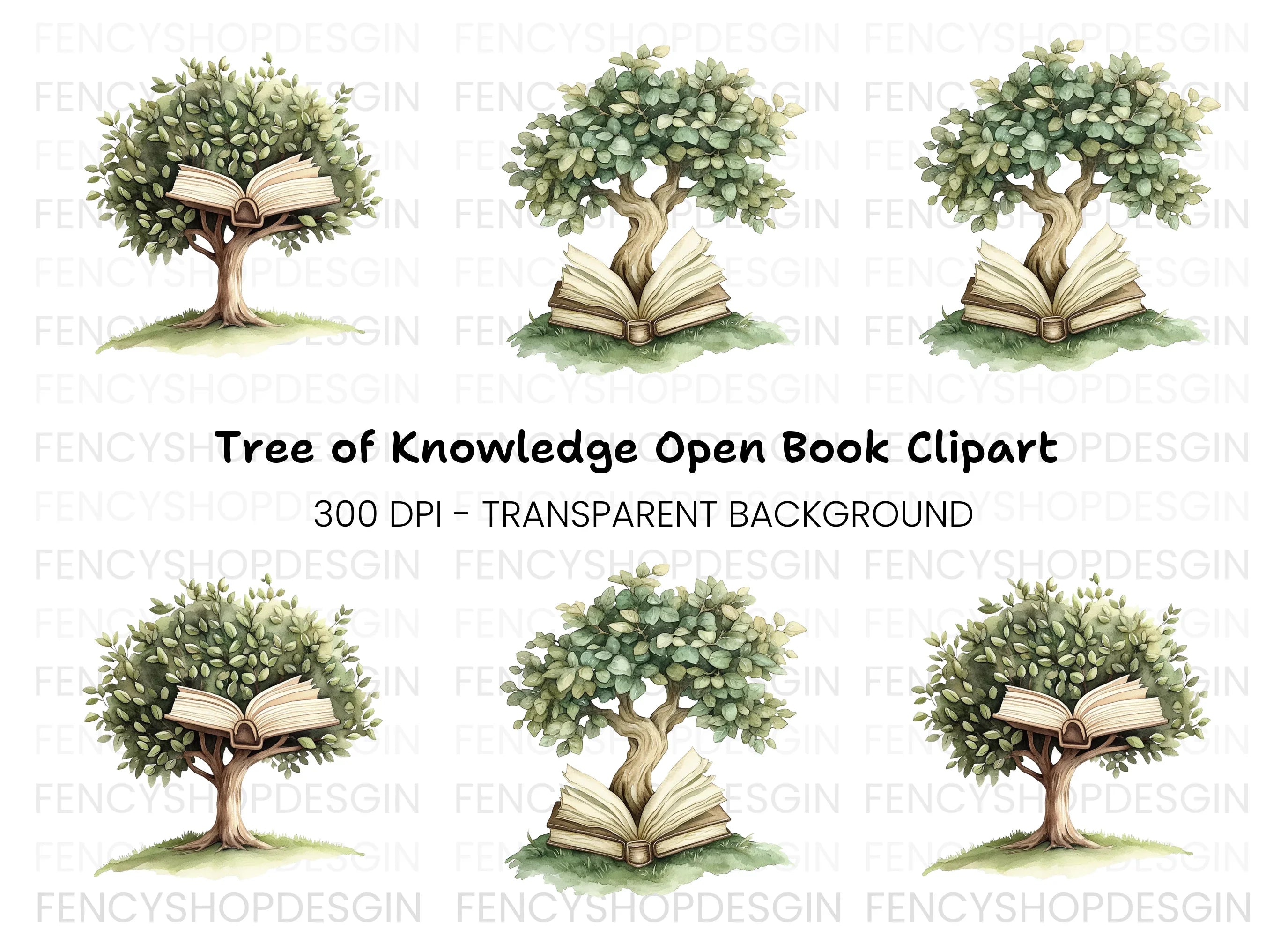 Book Tree Clipart Bundle