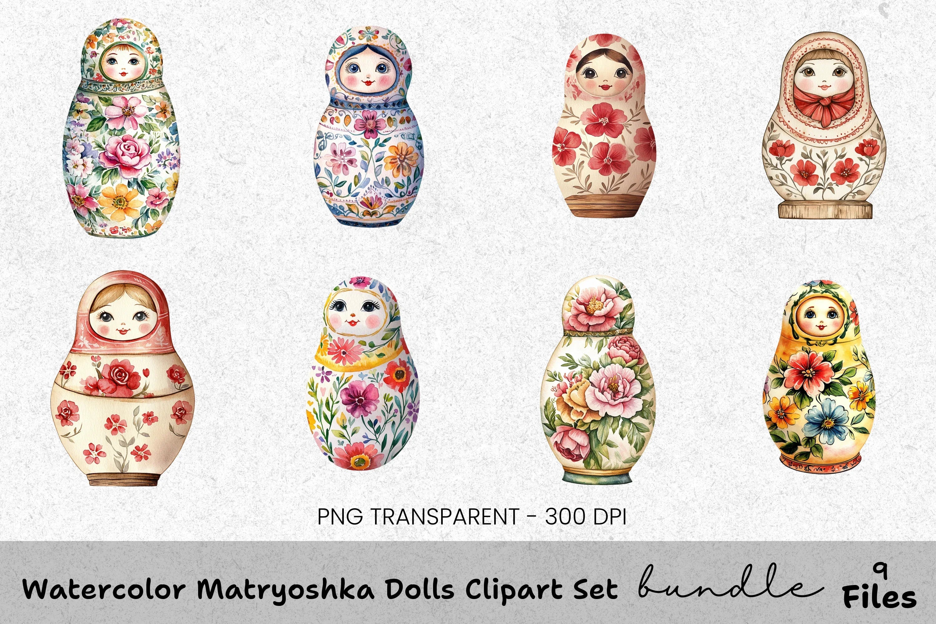 Matryoshka Dolls Clipart Bundle