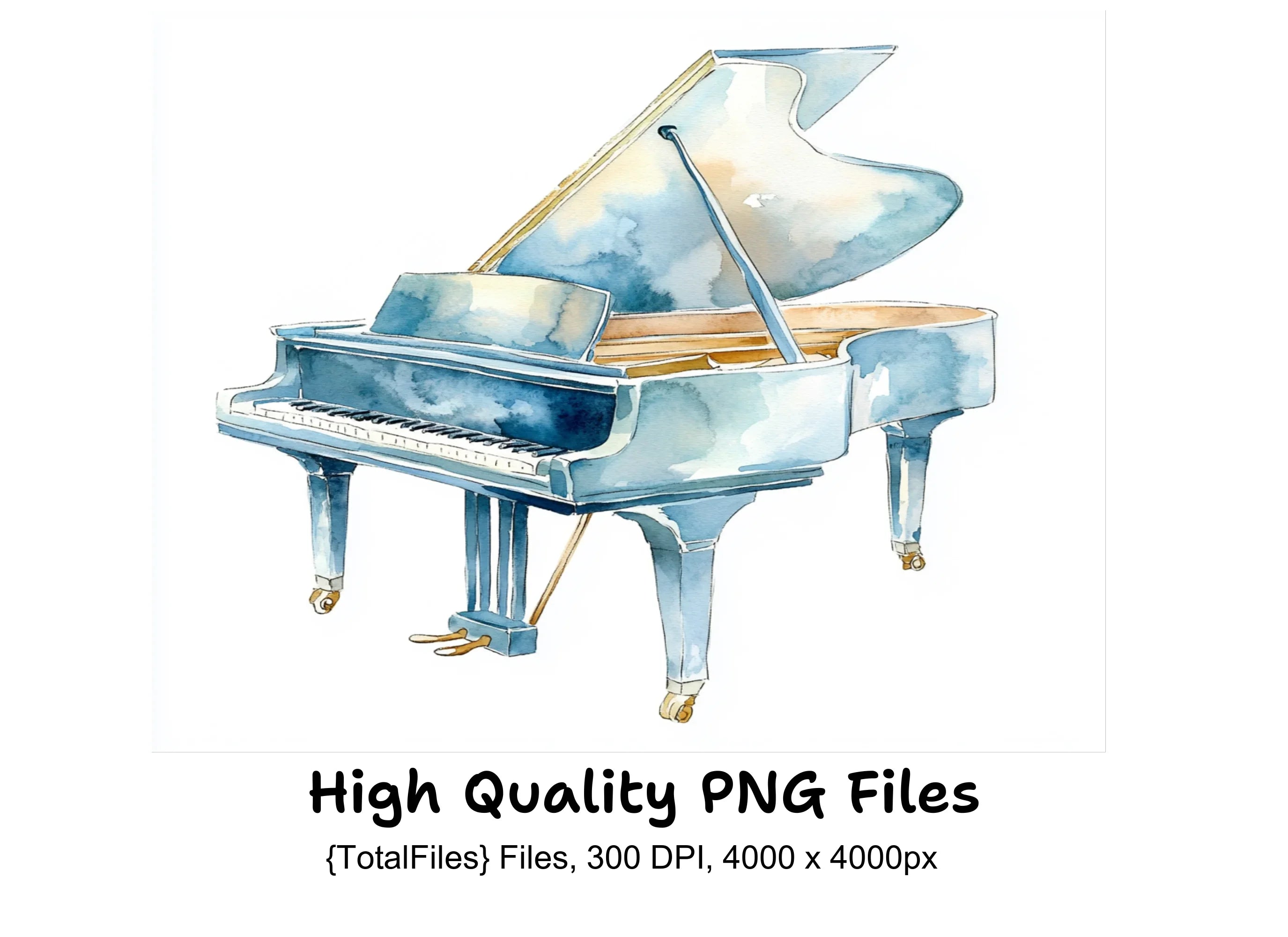 Elegant Grand Piano Clipart Bundle