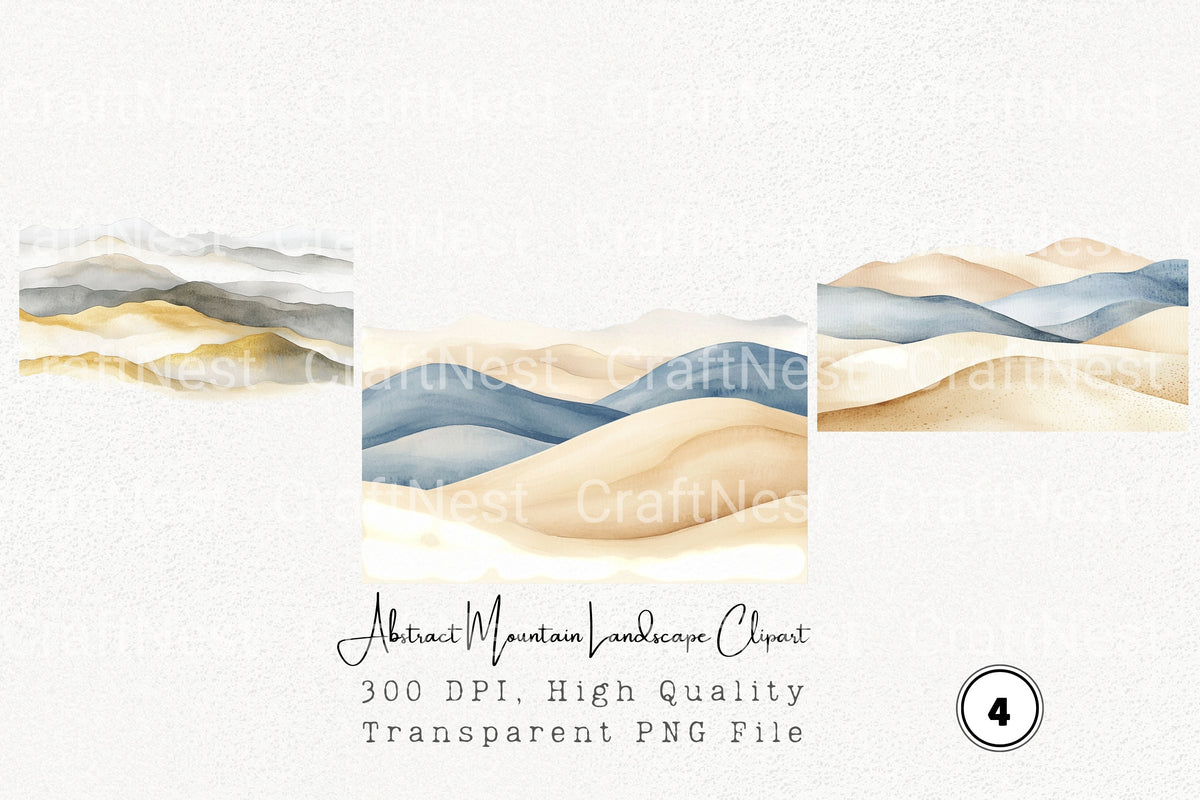 Abstract Mountain Landscape Clipart Bundle