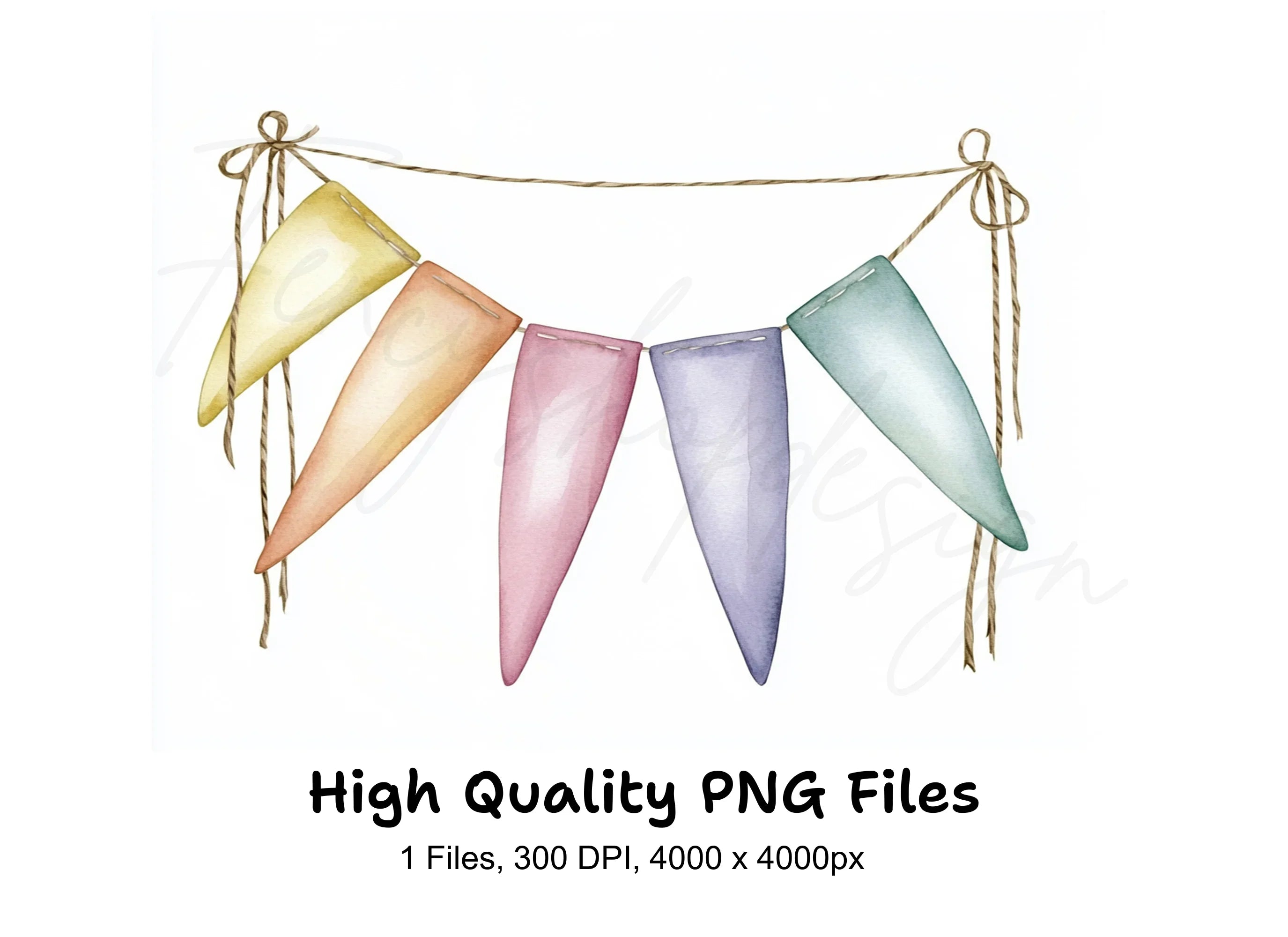 Simple Bunting Banner Clipart Bundle