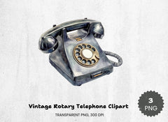 Vintage Rotary Telephone Clipart Bundle - CraftNest - Digital Crafting and Art