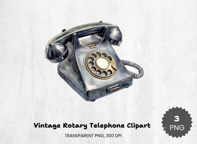 Vintage Rotary Telephone Clipart Bundle - CraftNest - Digital Crafting and Art