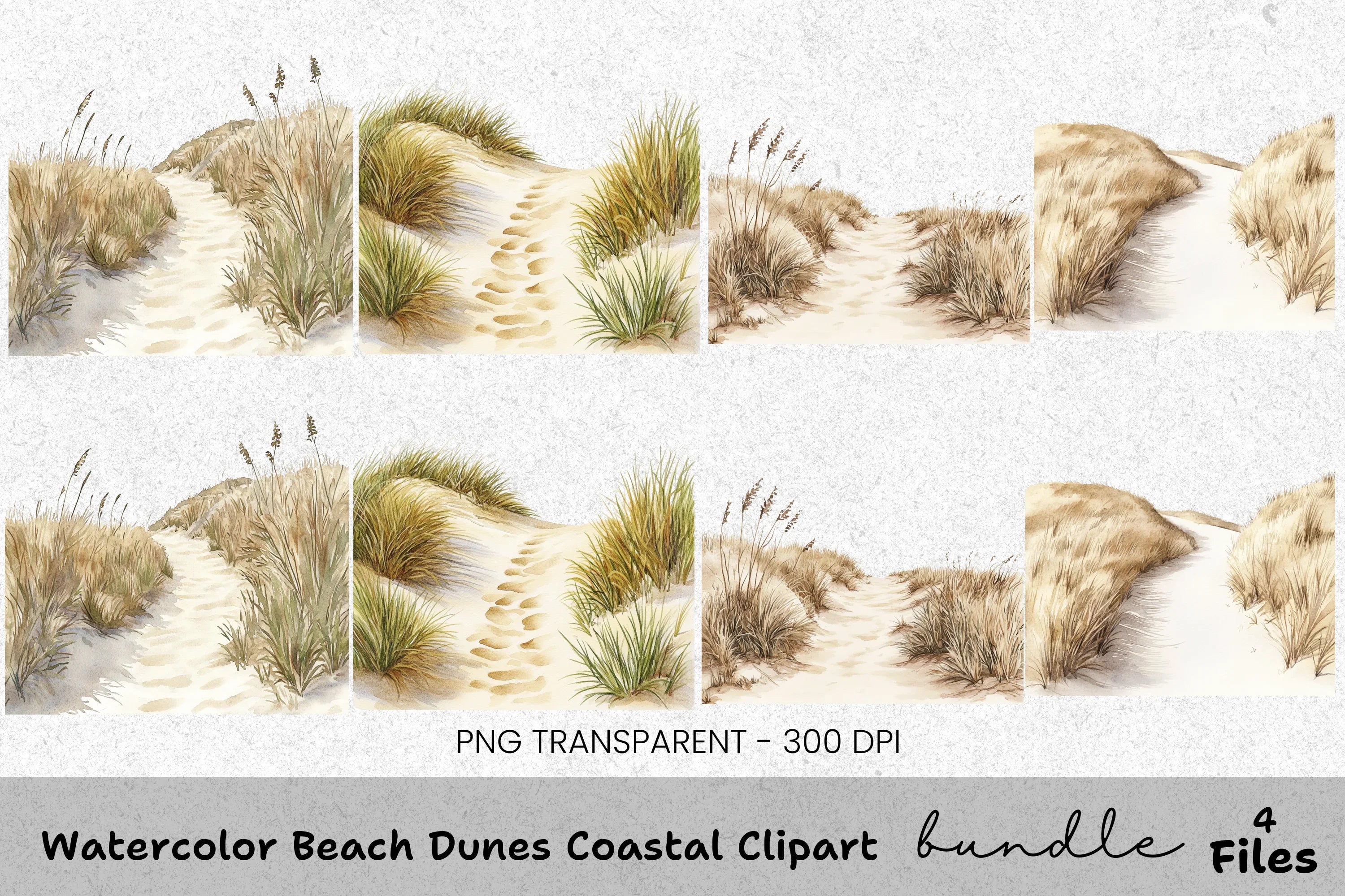 Beach Dunes Coastal Clipart Bundle