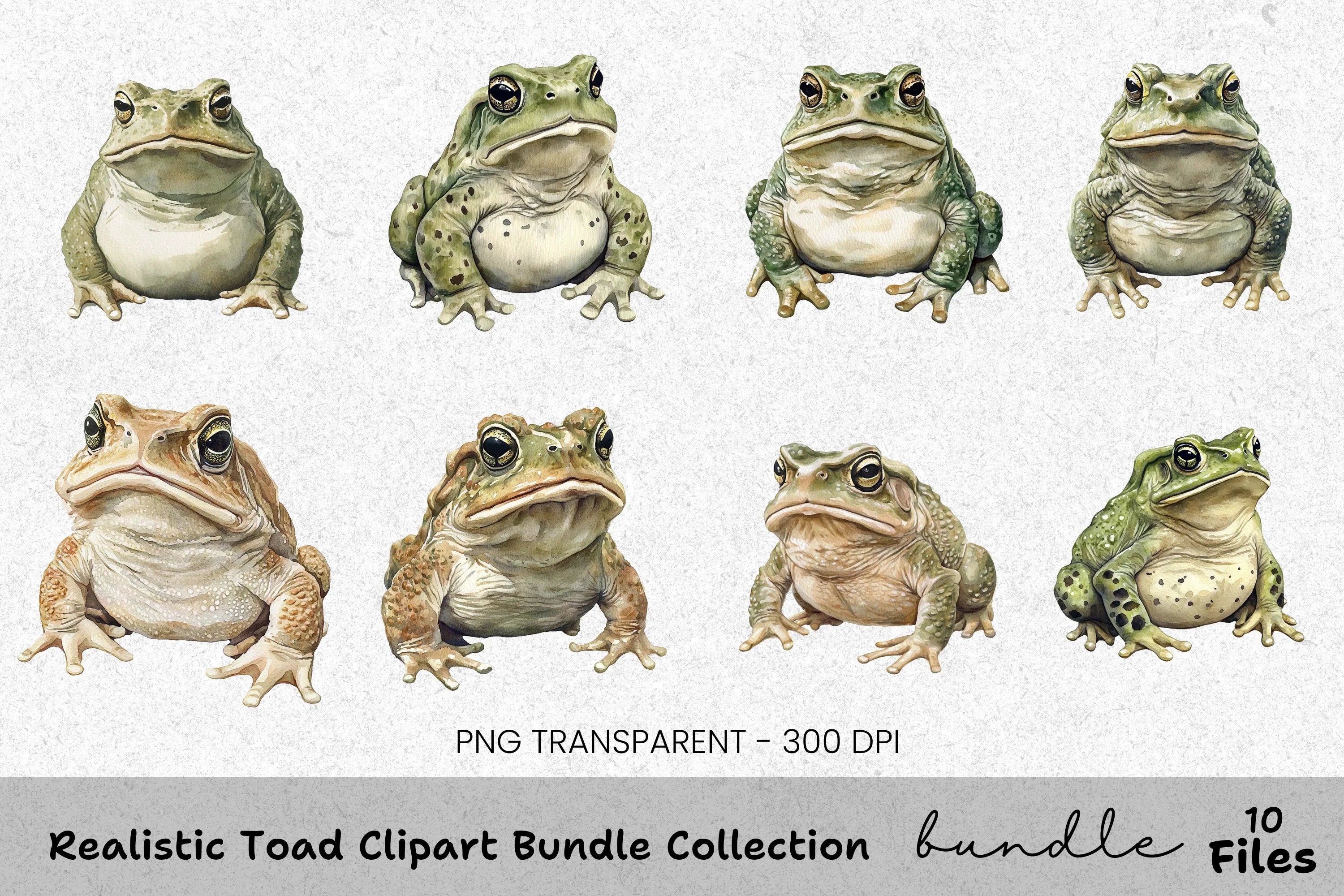 Realistic Toad Clipart Bundle