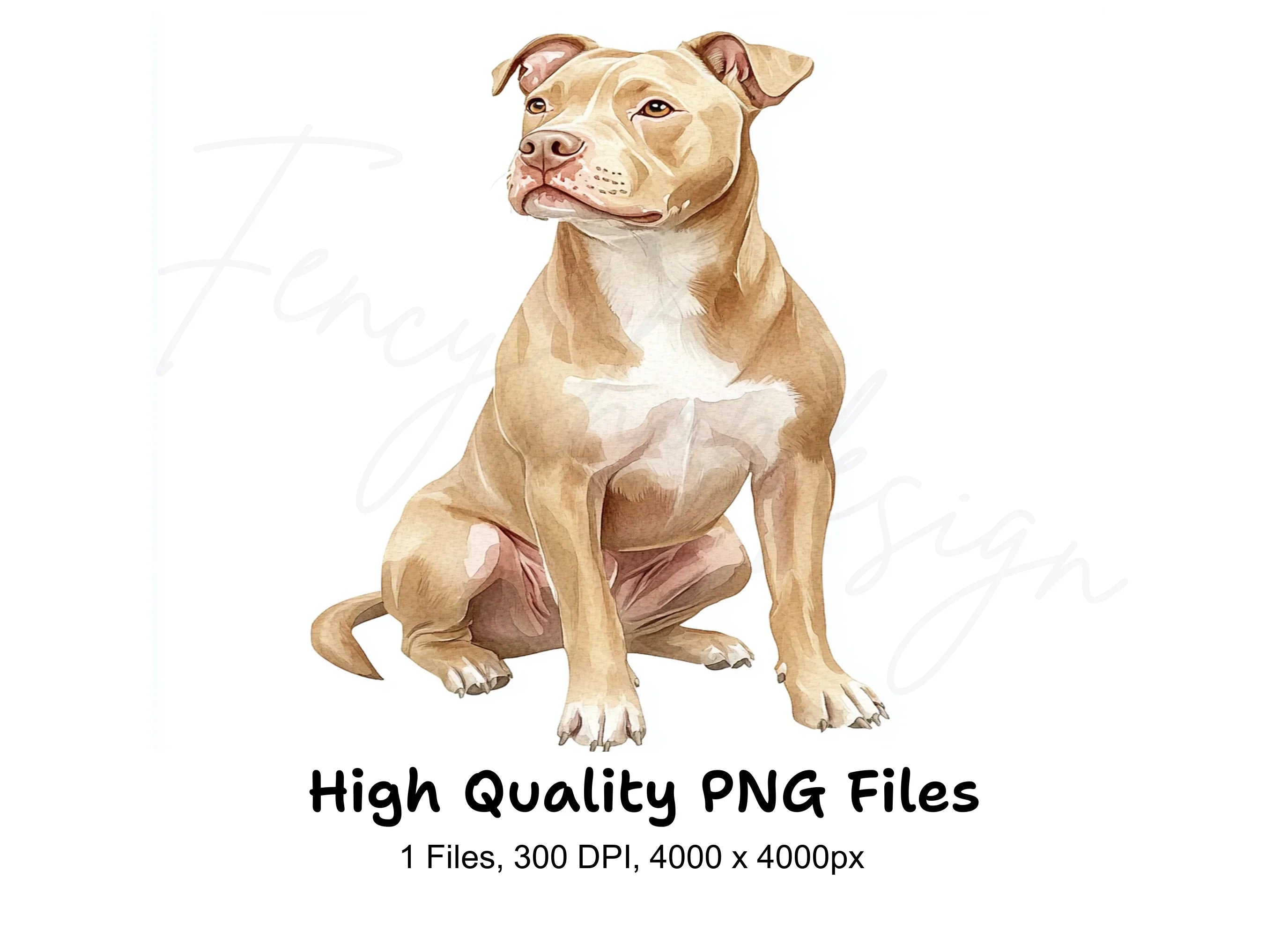 Sitting Pitbull Dog Clipart Bundle