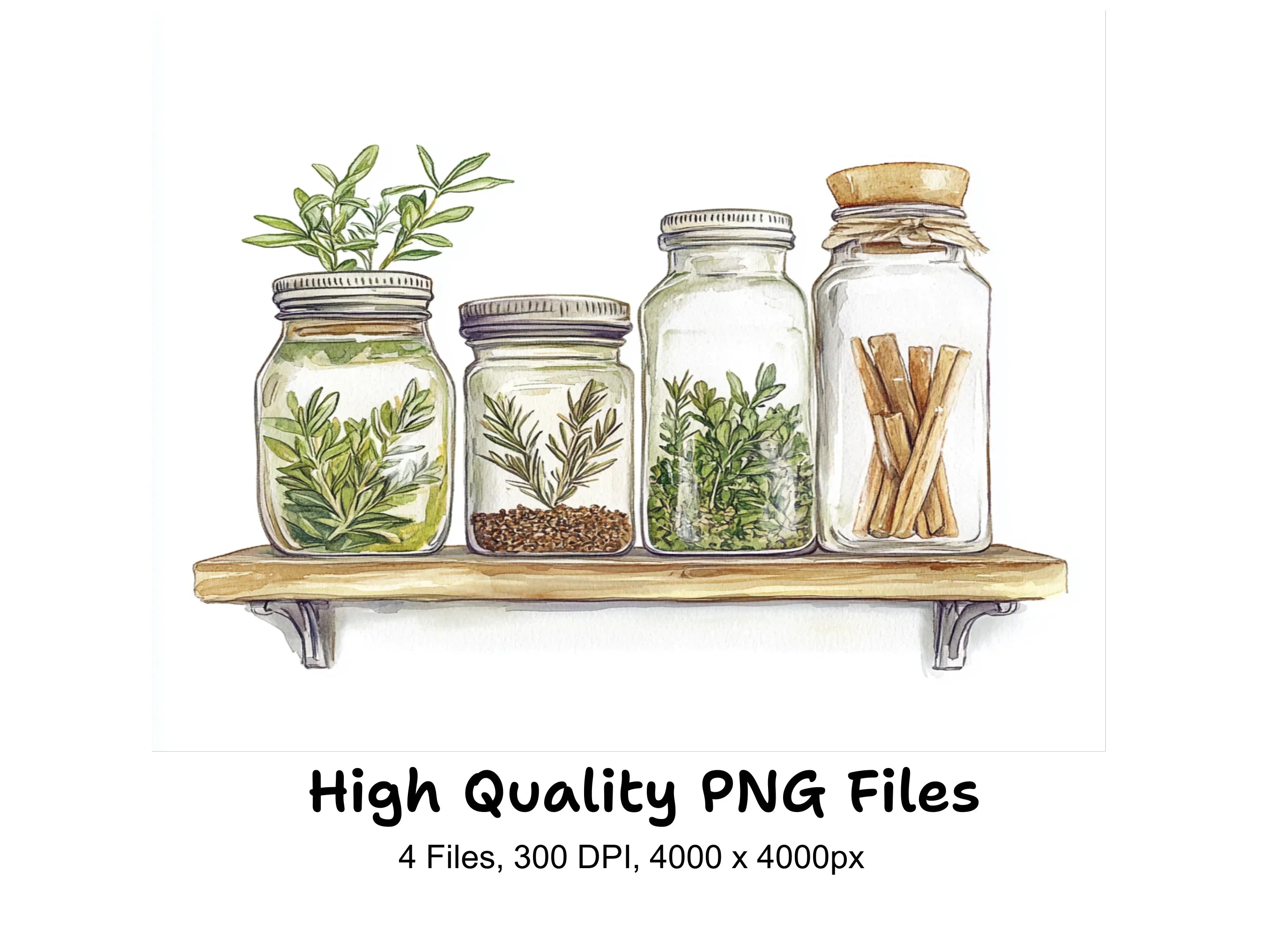 Herb Jars Clipart Bundle