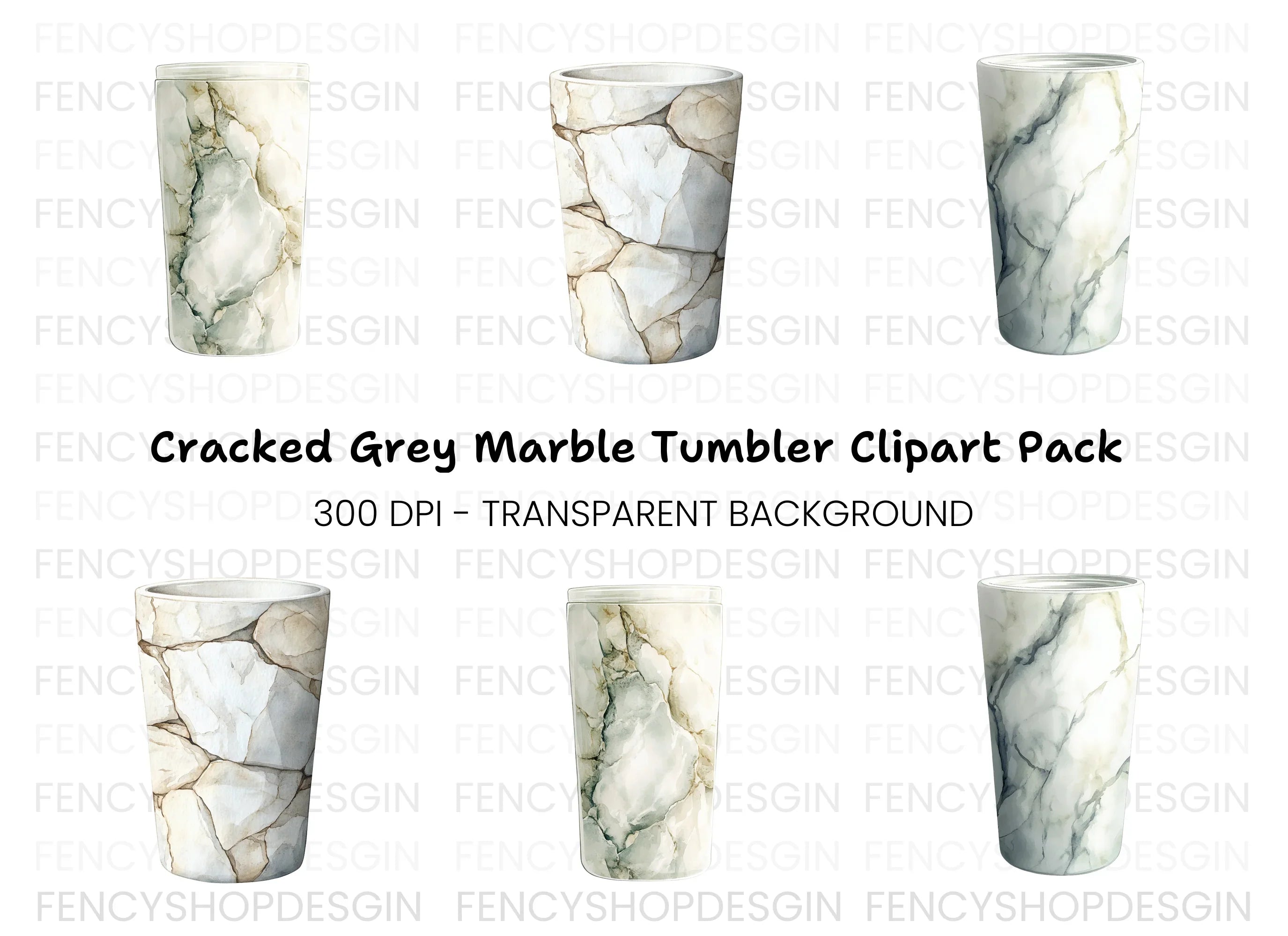 Elegant Marble Tumbler Clipart Bundle
