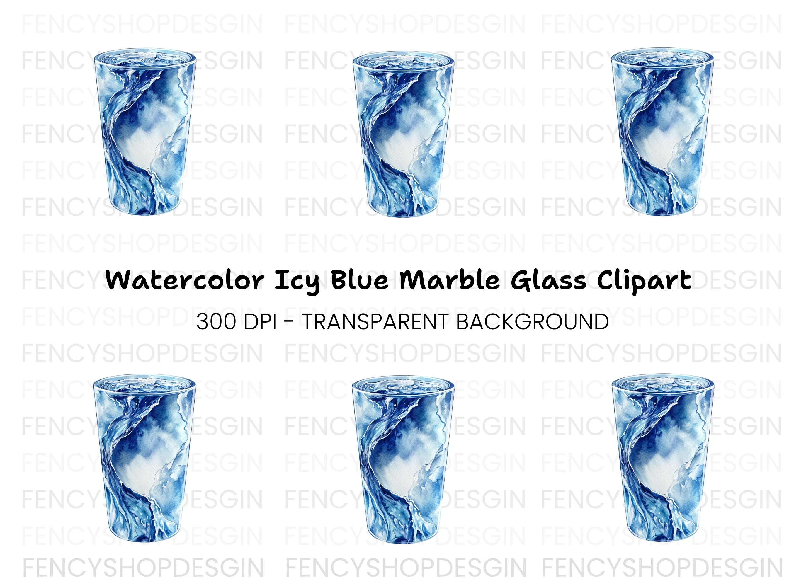 Dynamic Water Glass Clipart Bundle
