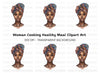 African Woman Headwrap Clipart Bundle