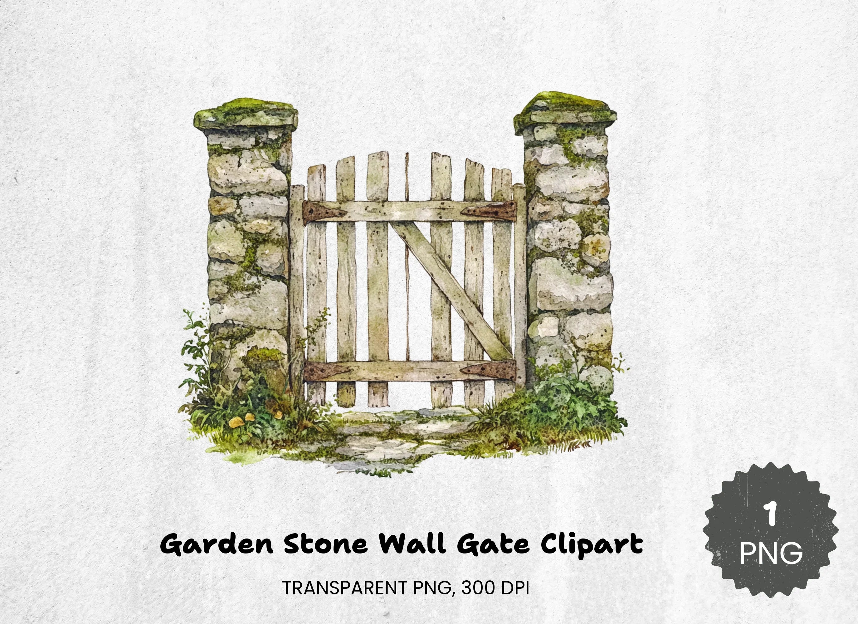 Garden Stone Wall Gate Clipart Bundle - CraftNest - Digital Crafting and Art