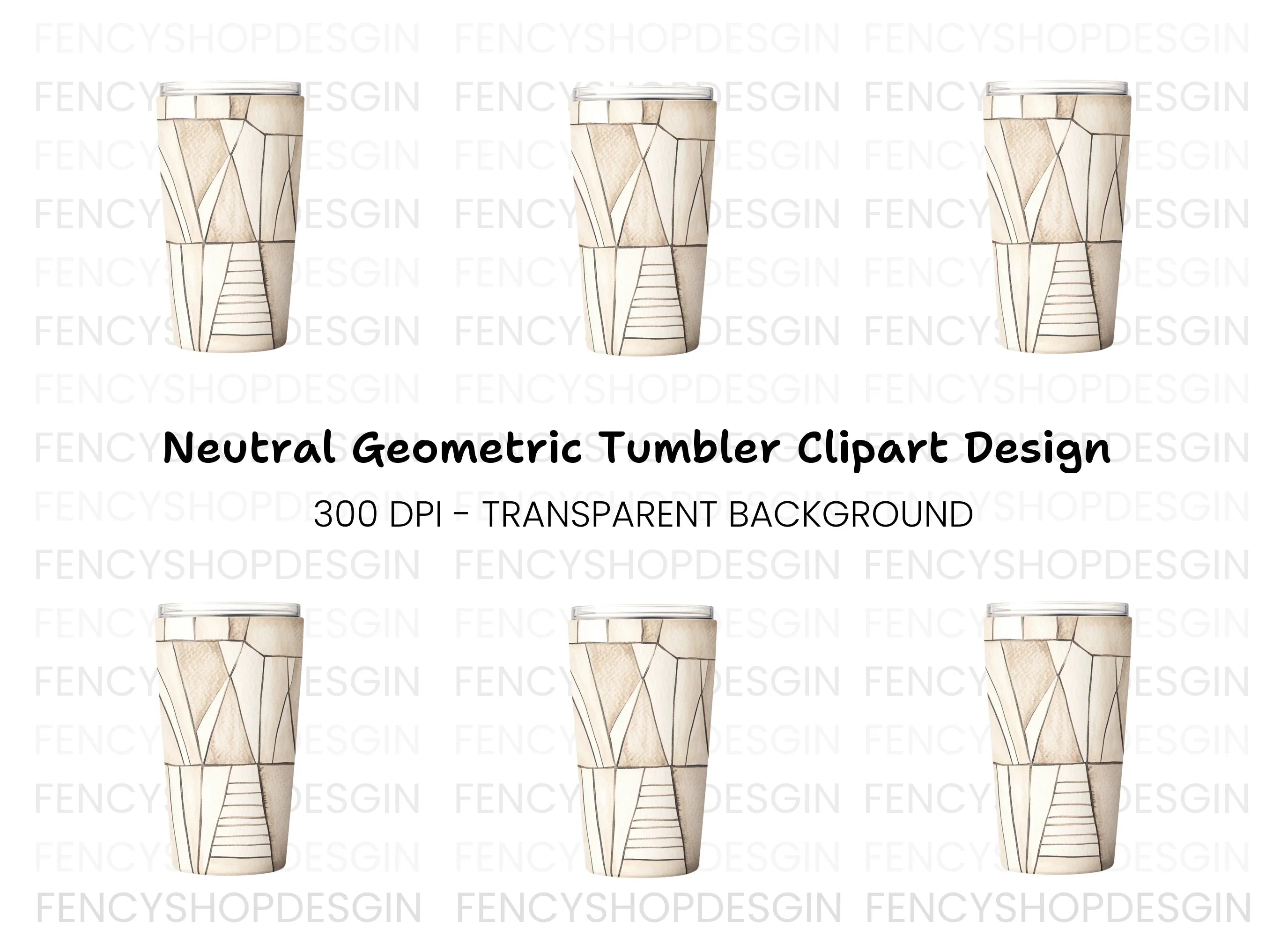 Abstract Geometric Tumbler Clipart Bundle