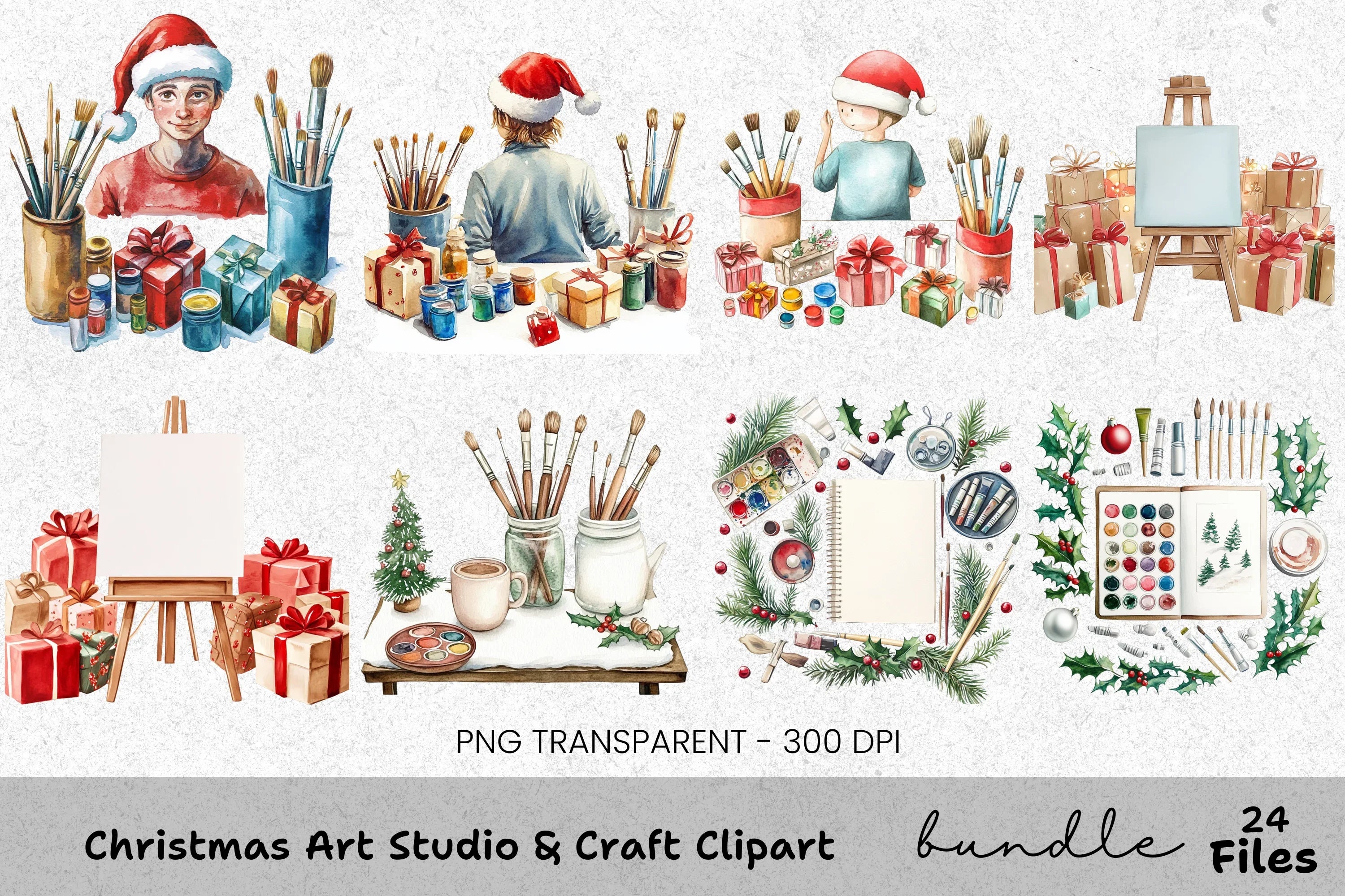 Christmas Supplies Clipart Bundle