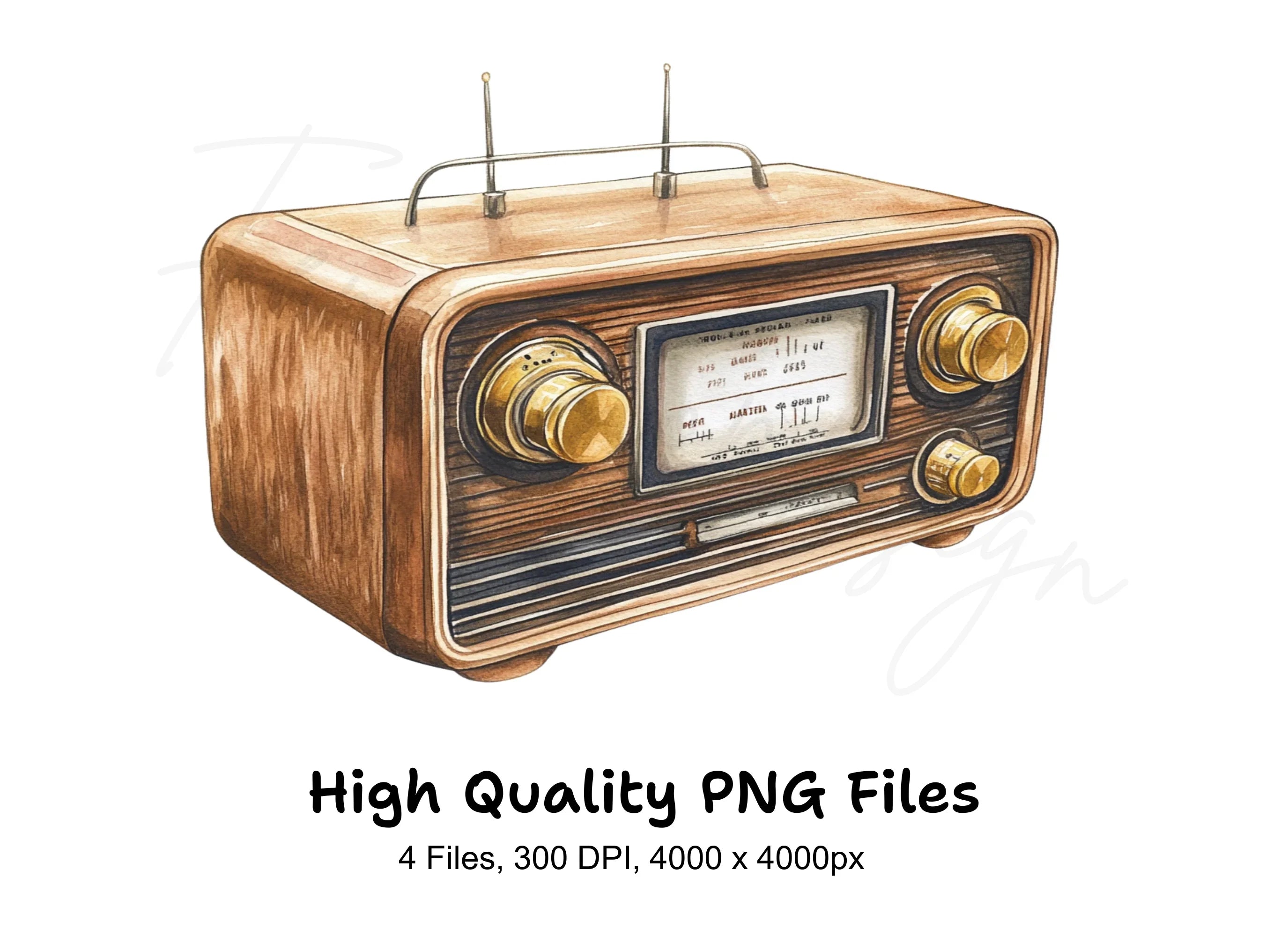 Vintage Radio Clipart Bundle