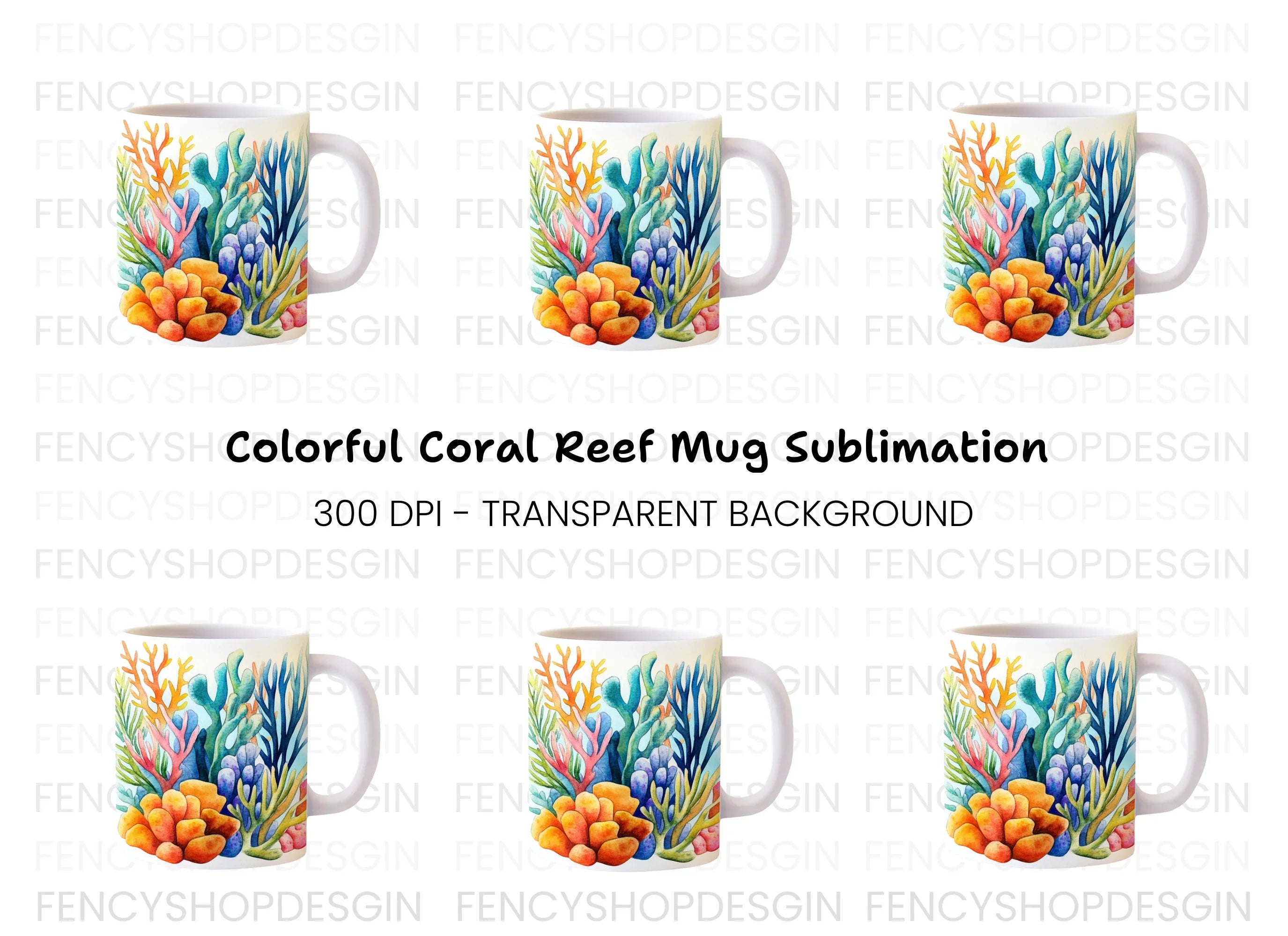 Colorful Underwater Coral Clipart Bundle