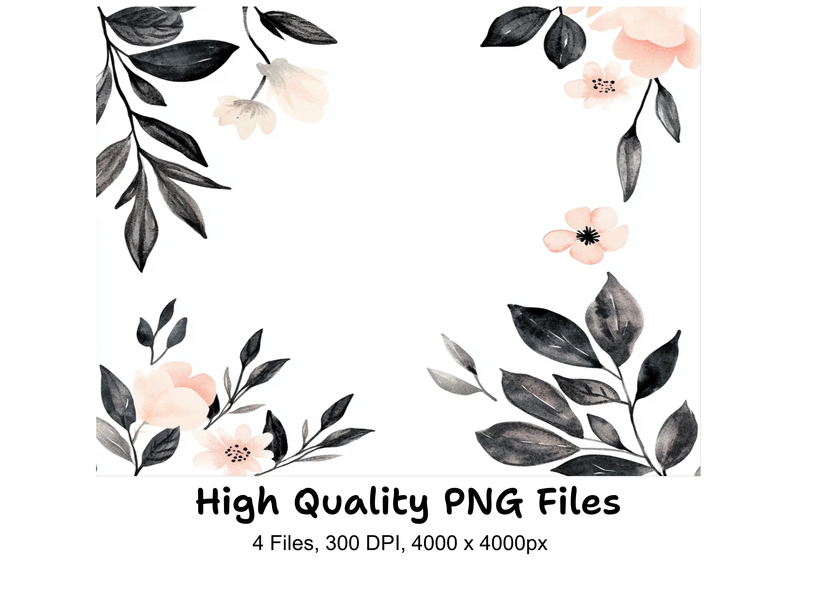 Elegant Floral Corners Clipart Bundle