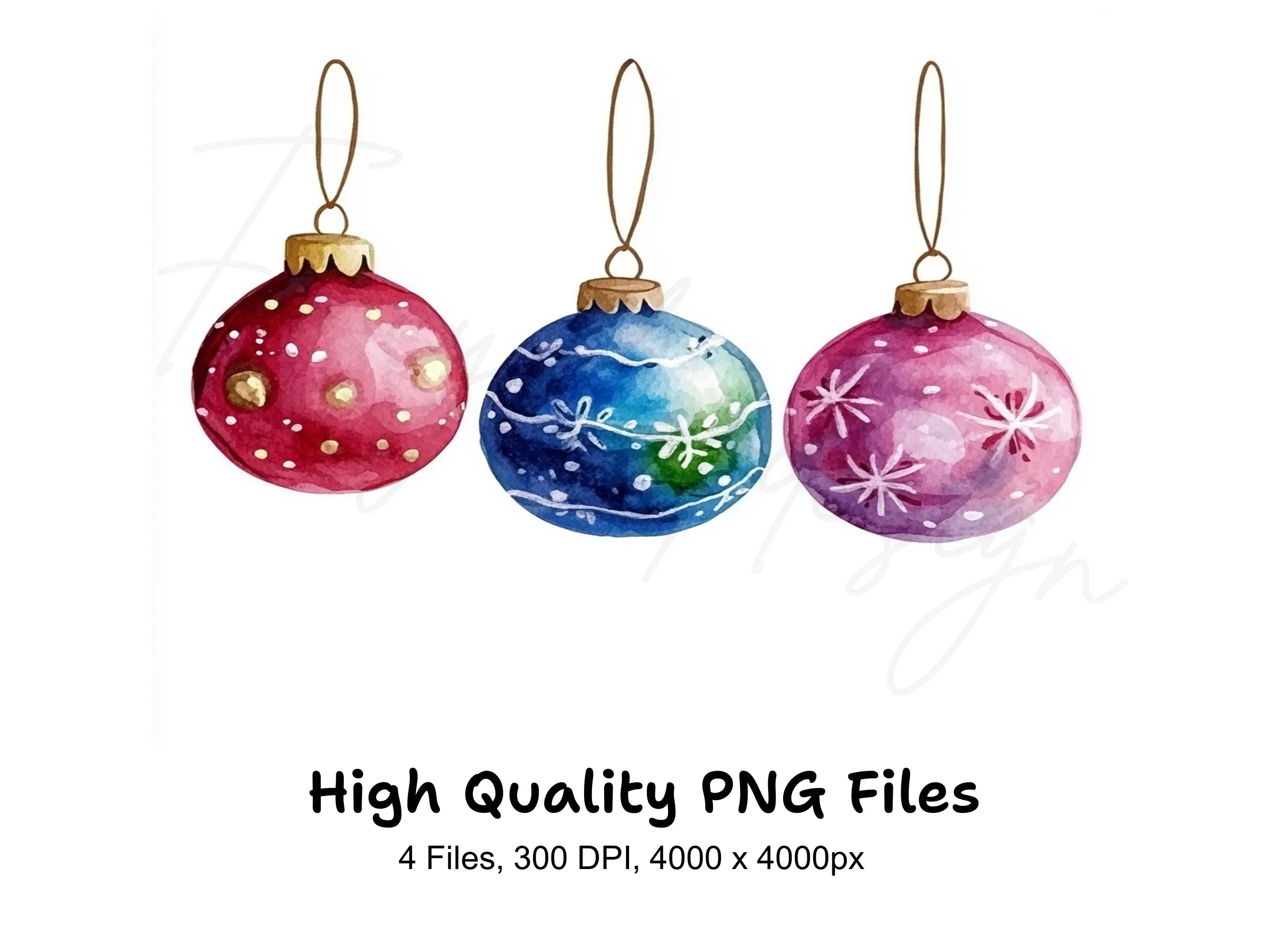Festive Baubles Clipart Bundle