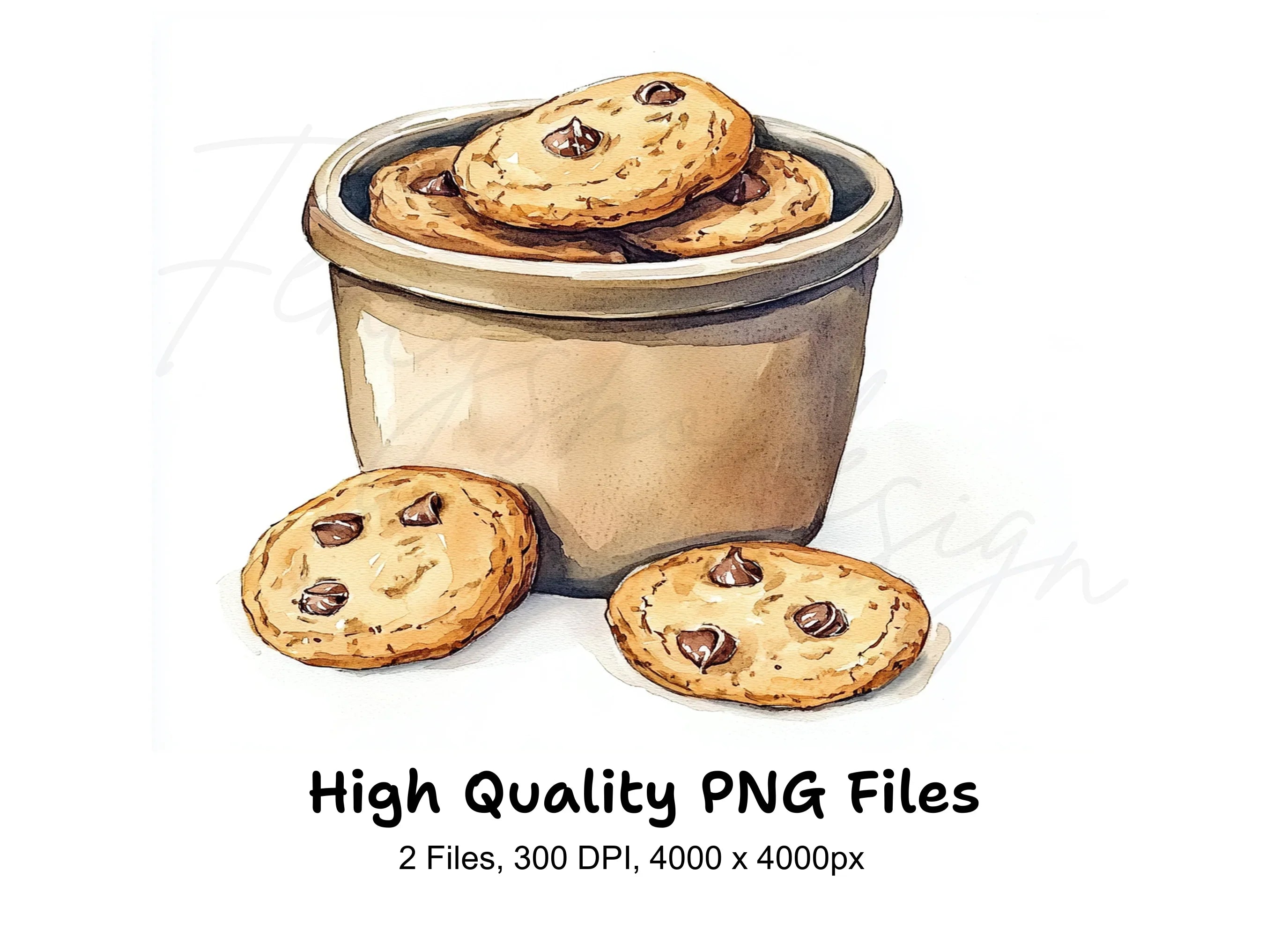 Delicious Chocolate Chip Cookies Clipart Bundle