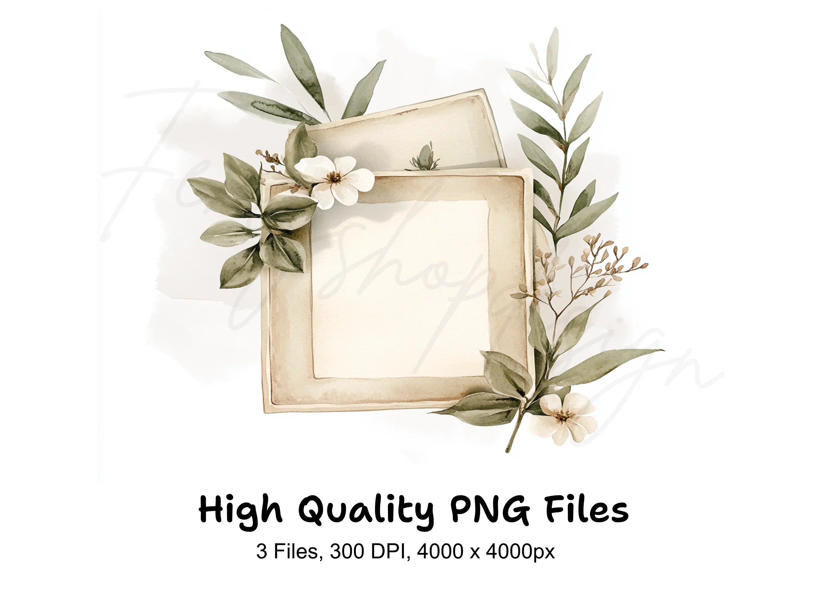 Vintage Floral Frames Clipart Bundle