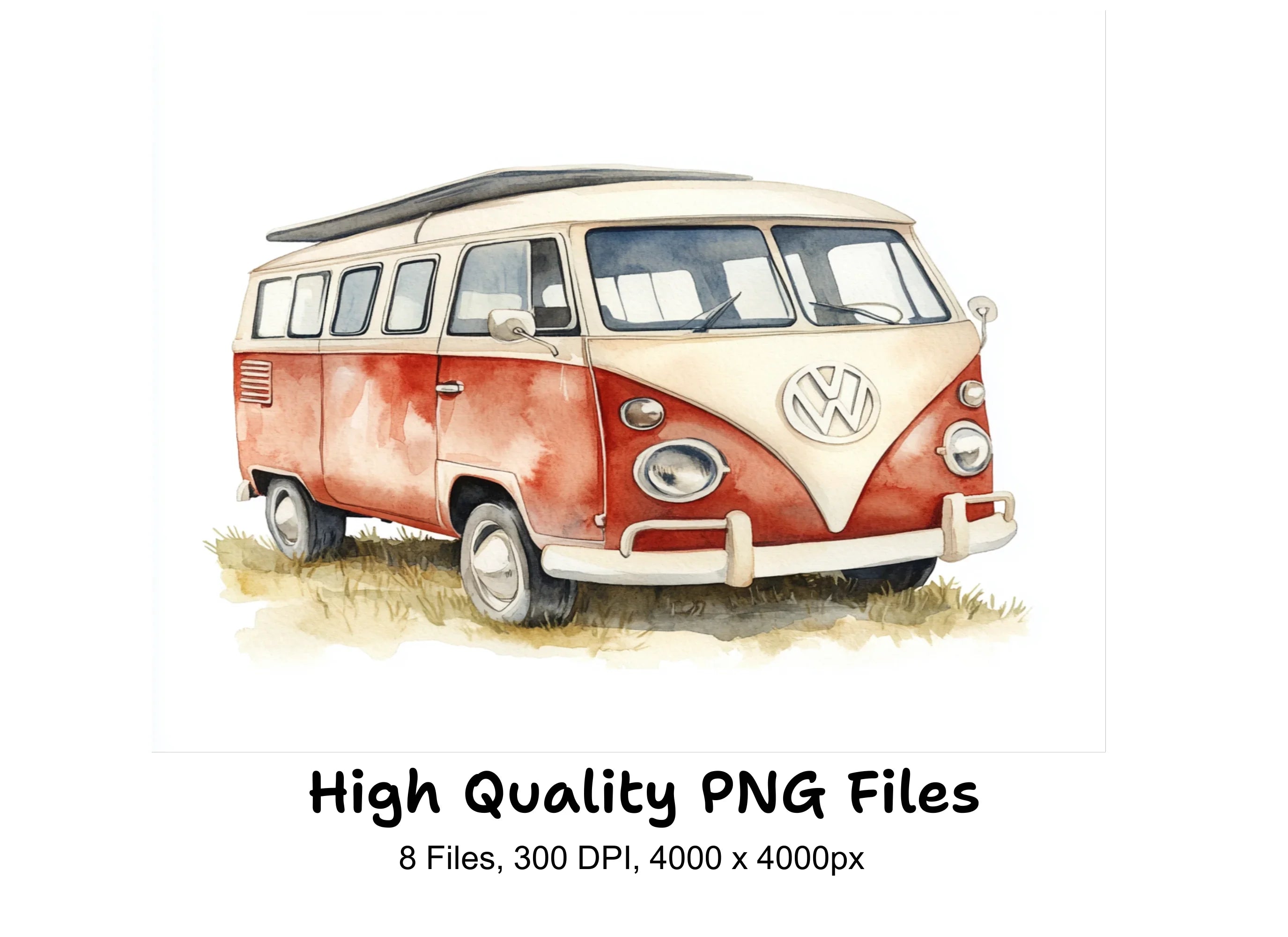 Vintage Camper Van Clipart Bundle