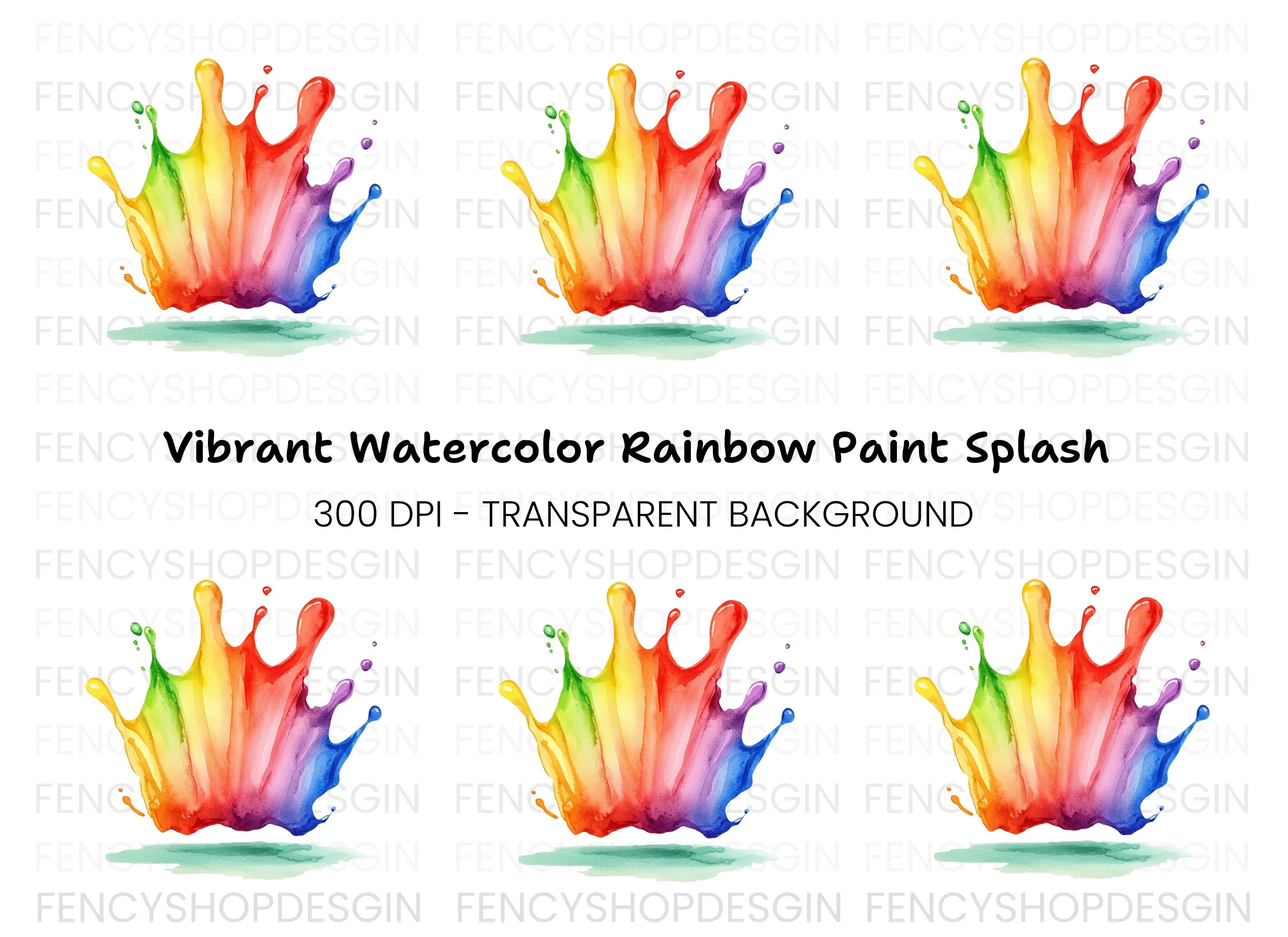 Vibrant Paint Splash Clipart Bundle