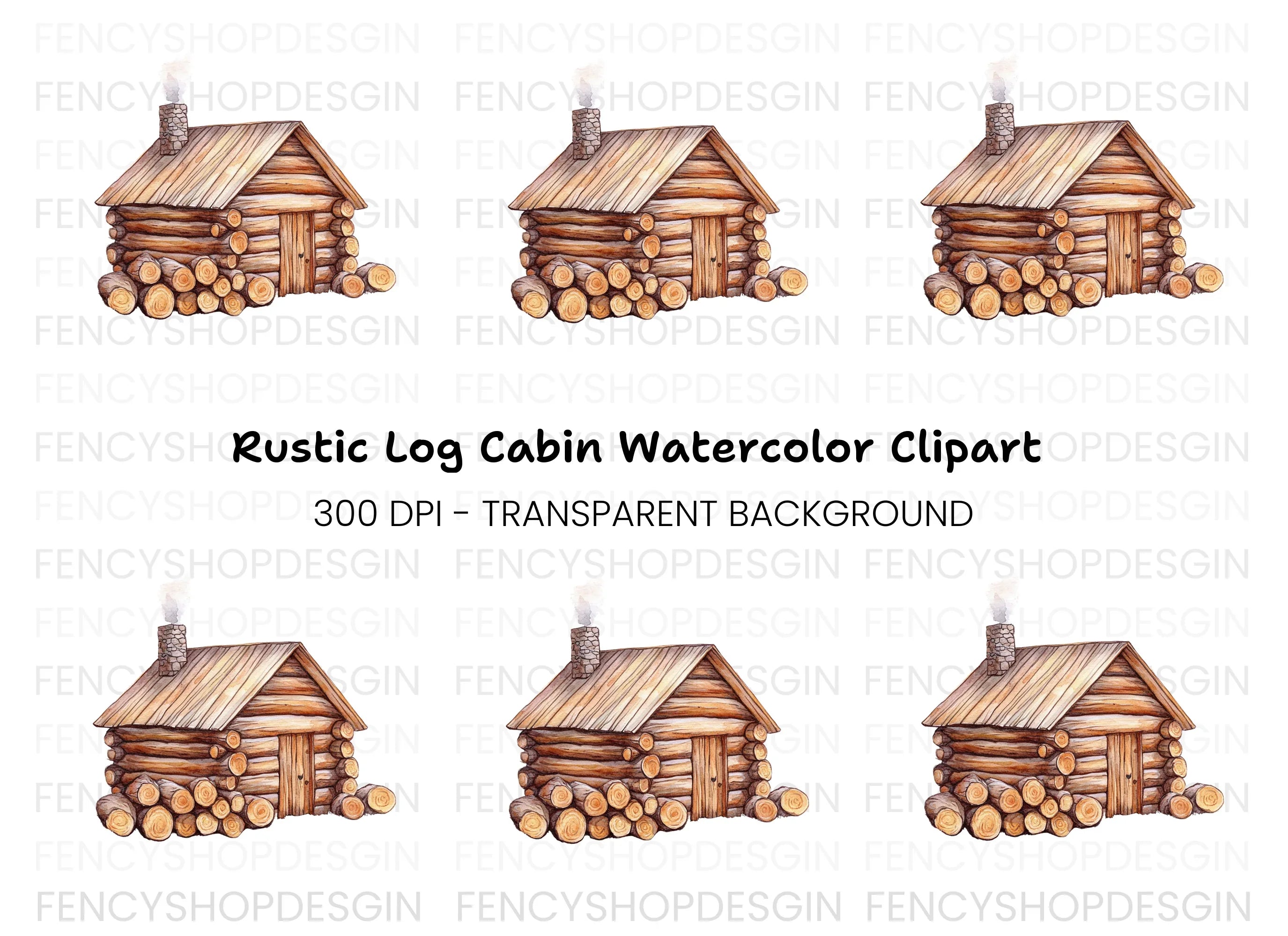 Cozy Log Cabin Clipart Bundle