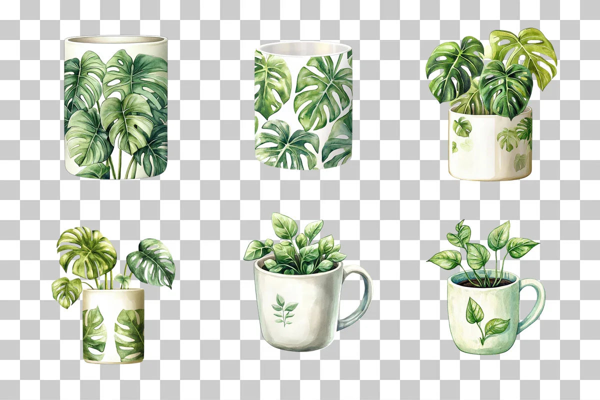 Indoor Plant Design Mug Wrap Bundle - CraftNest - Digital Crafting and Art