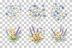 Wildflower Bouquet Floral Arrangement Clipart Bundle - CraftNest - Digital Crafting and Art