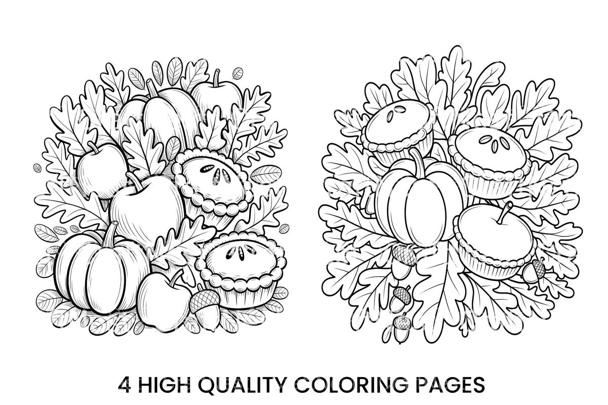 Autumn Harvest Thanksgiving Coloring Books