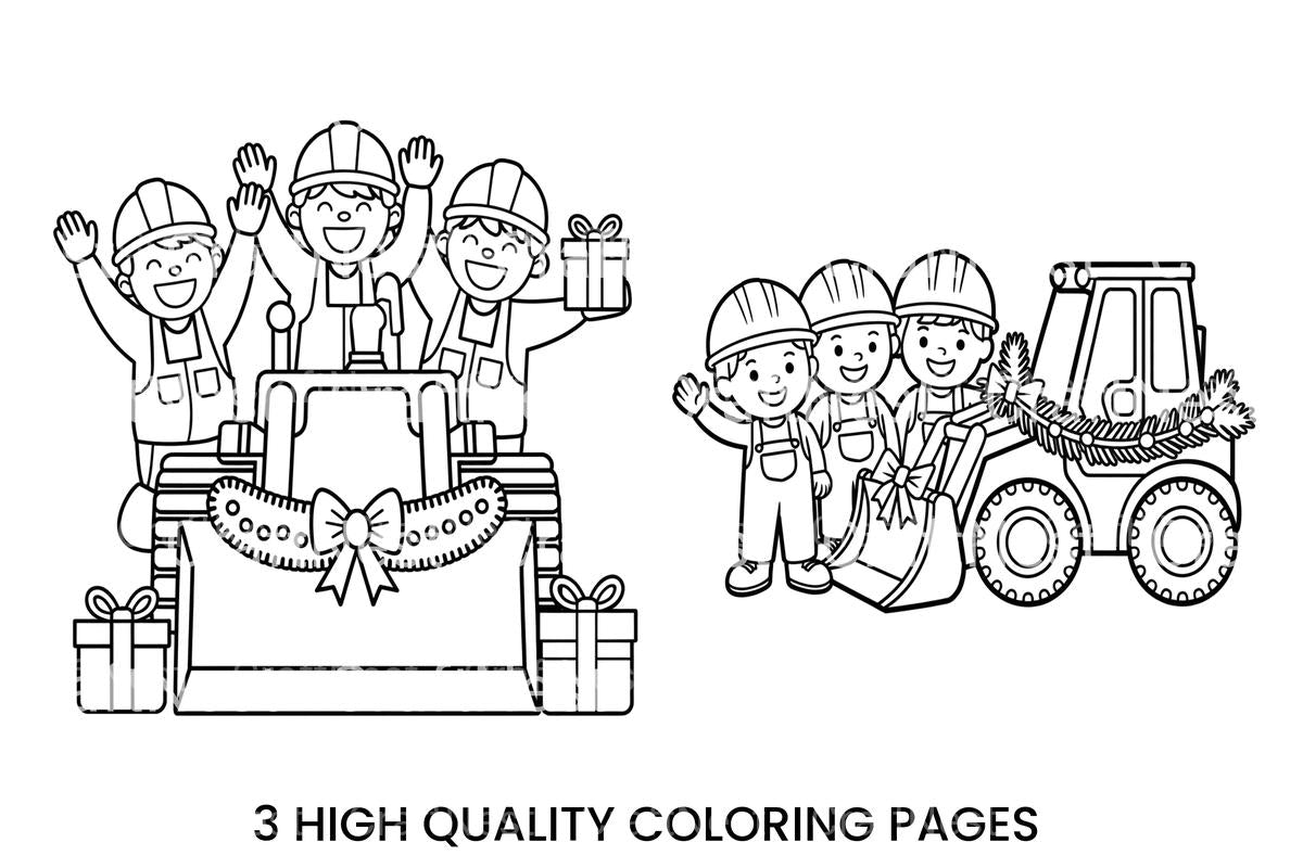 Construction Christmas Fun Coloring Books