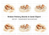 Ancient Pottery Shards Clipart Bundle