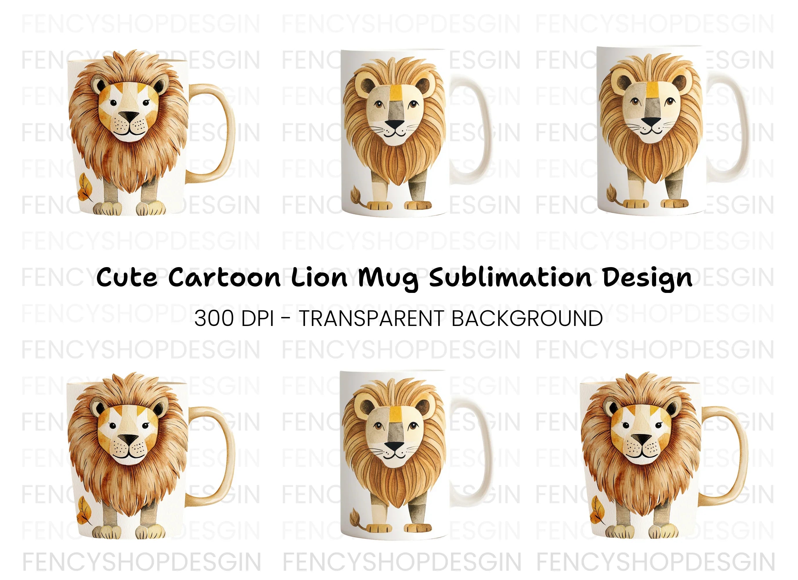 Cute Lion Clipart Bundle