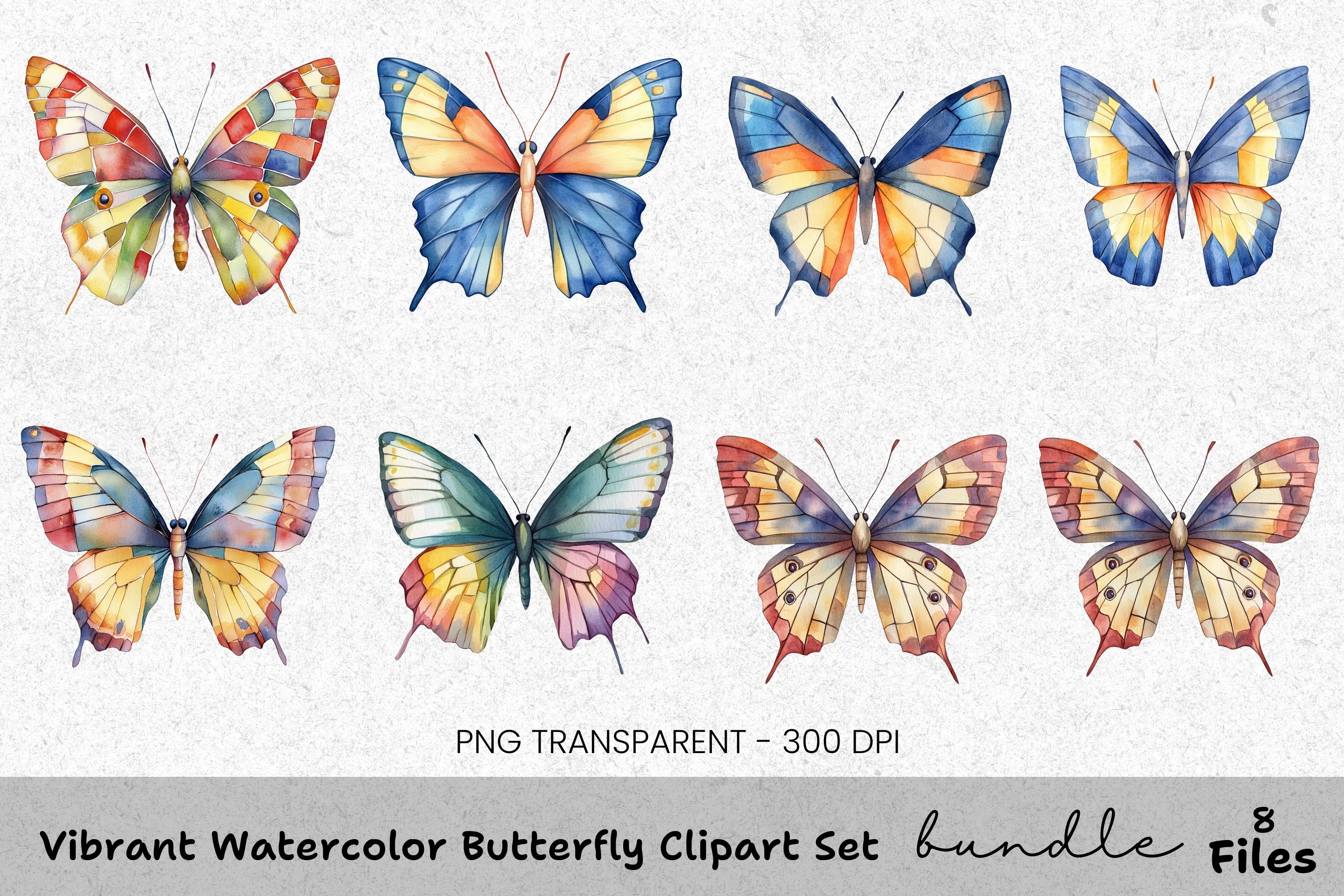 Vibrant Butterfly Clipart Bundle