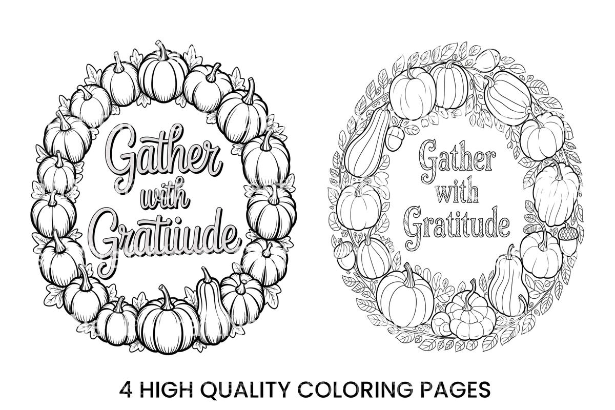 Thanksgiving Wreath Coloring Books