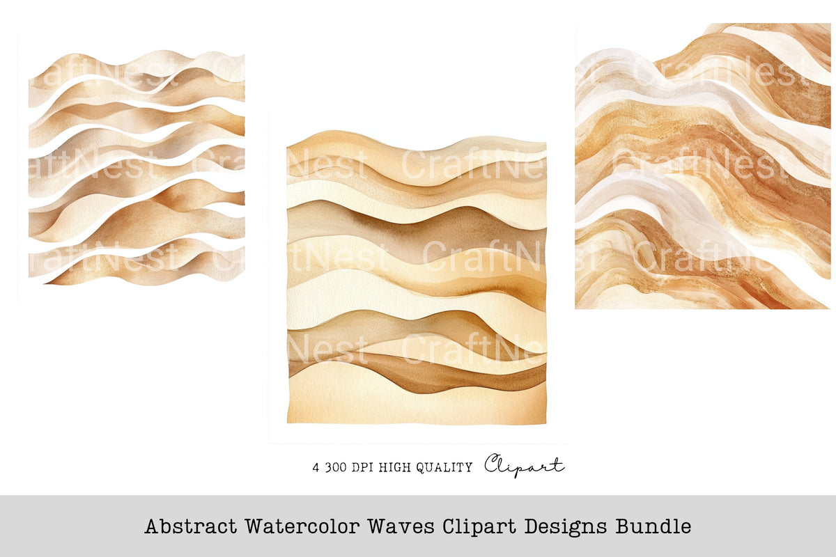 Abstract Waves Designs Clipart Bundle