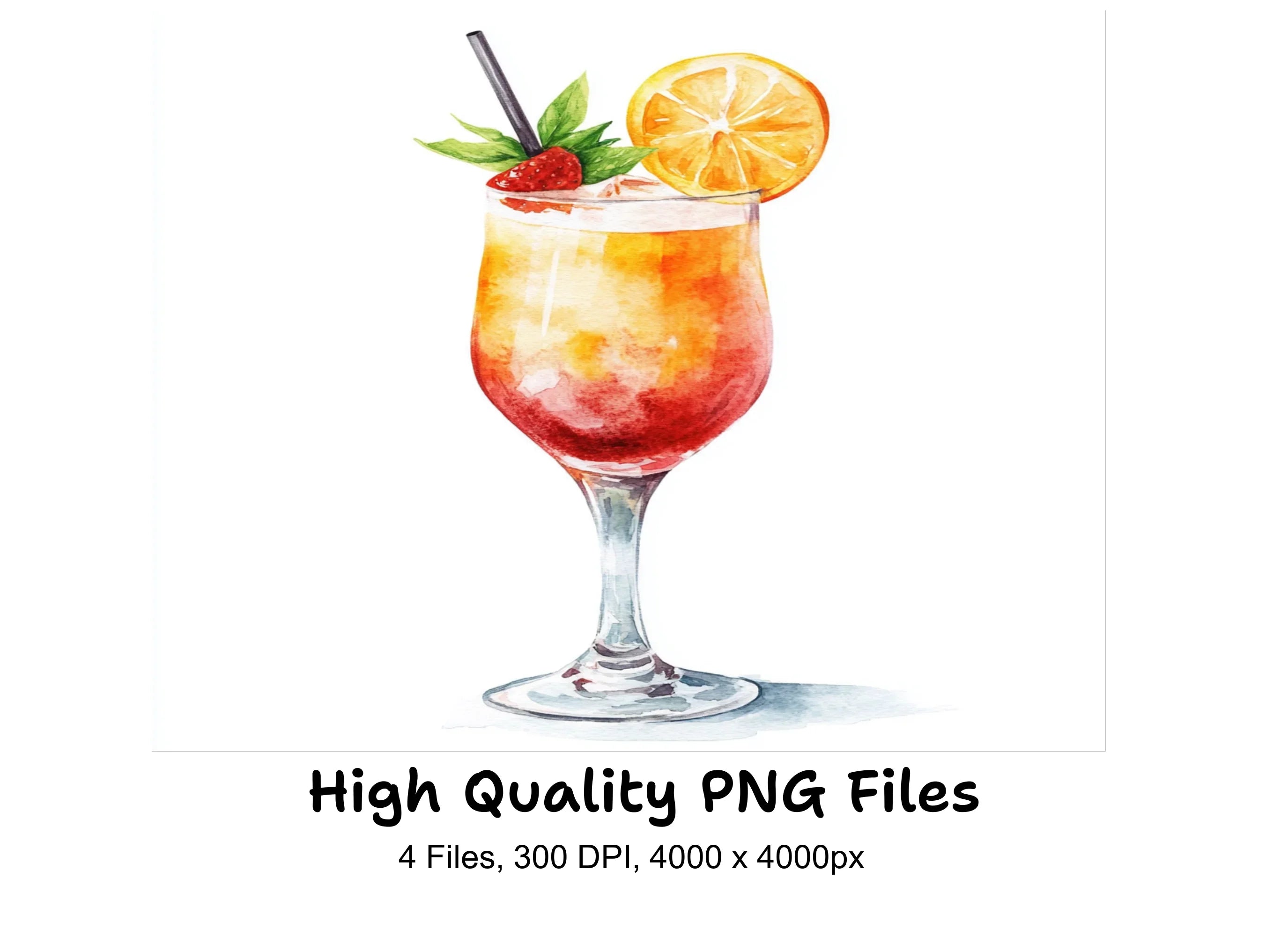 Summer Cocktails Clipart Bundle