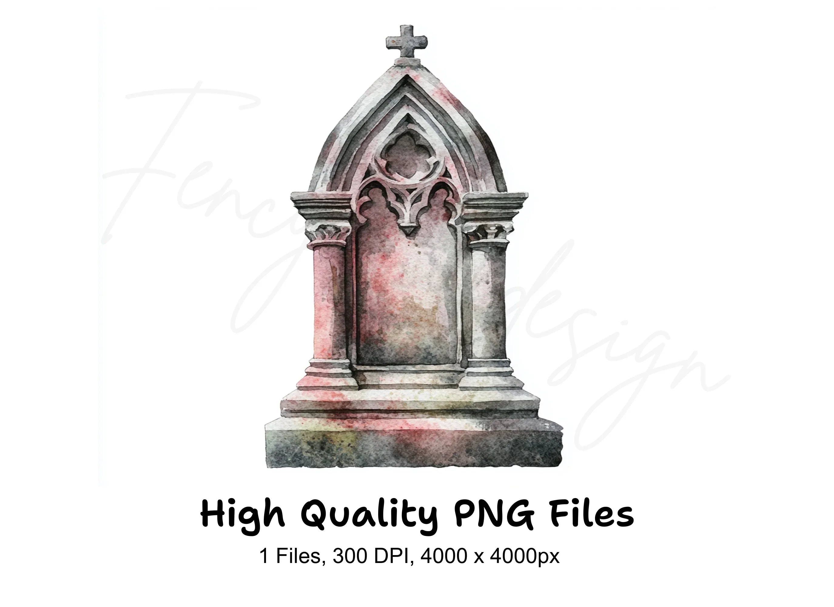 Gothic Gravestone Clipart Bundle