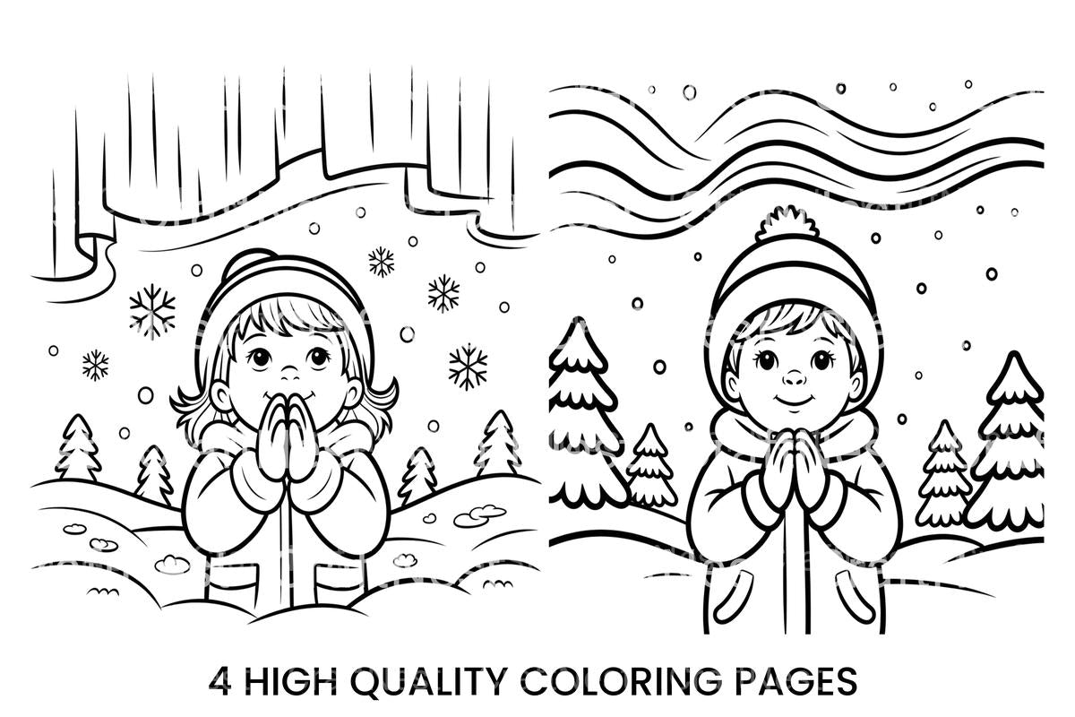 Winter Kids Fun Coloring Books