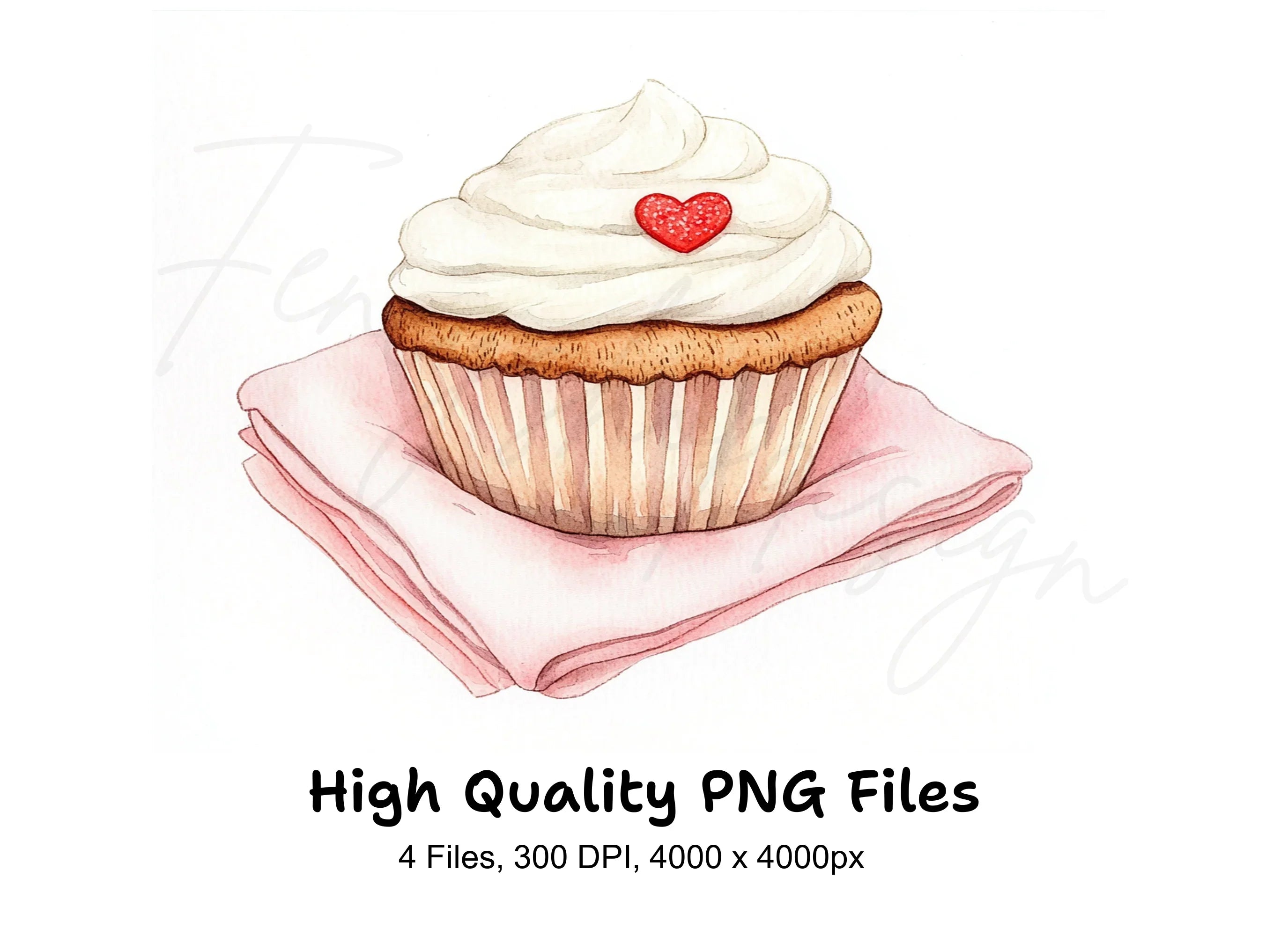 Valentine's Day Cupcake Clipart Bundle