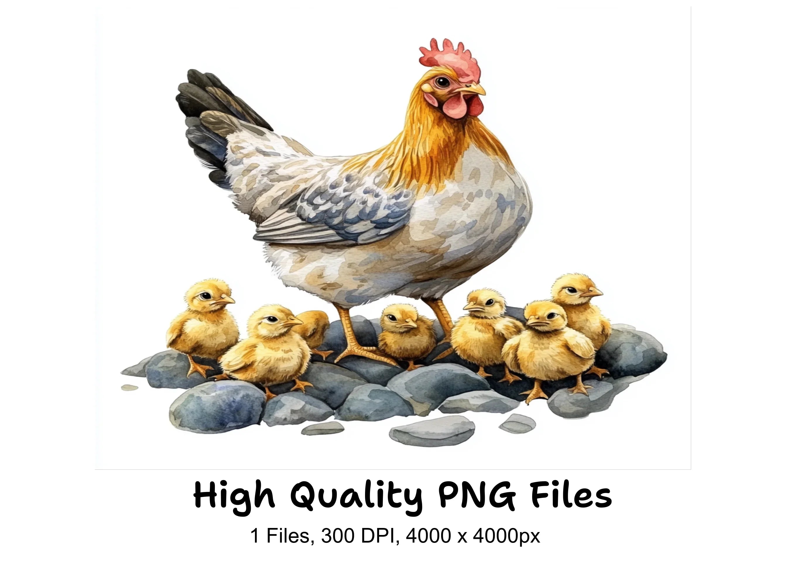 Hen and Chicks Clipart Bundle