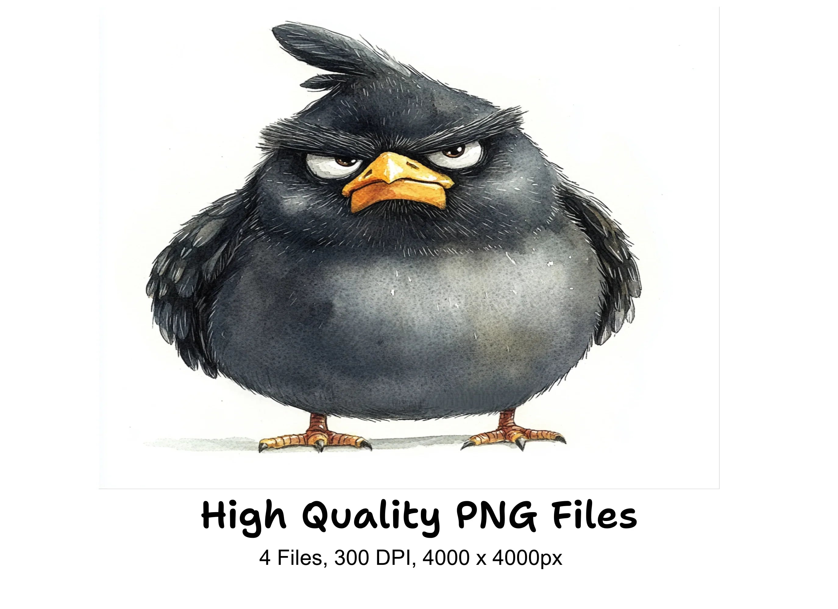 Angry Black Birds Clipart Bundle