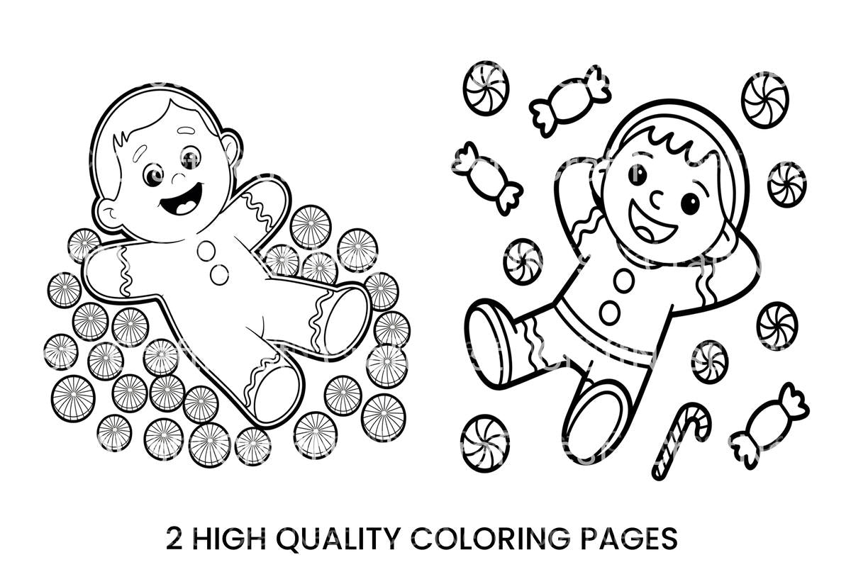 Gingerbread Man Candy Coloring Books