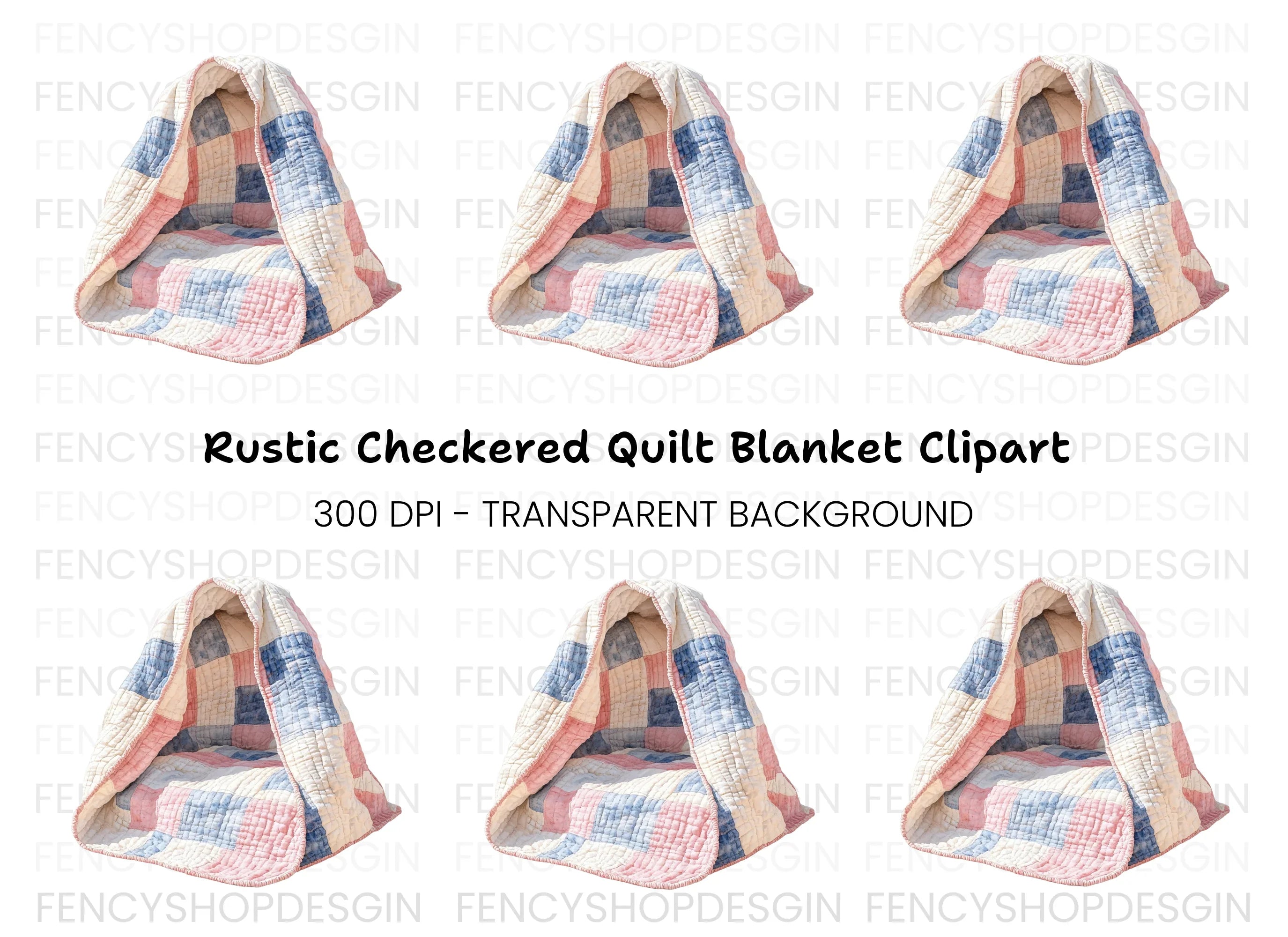 Cozy Patchwork Quilt Blanket Clipart Bundle